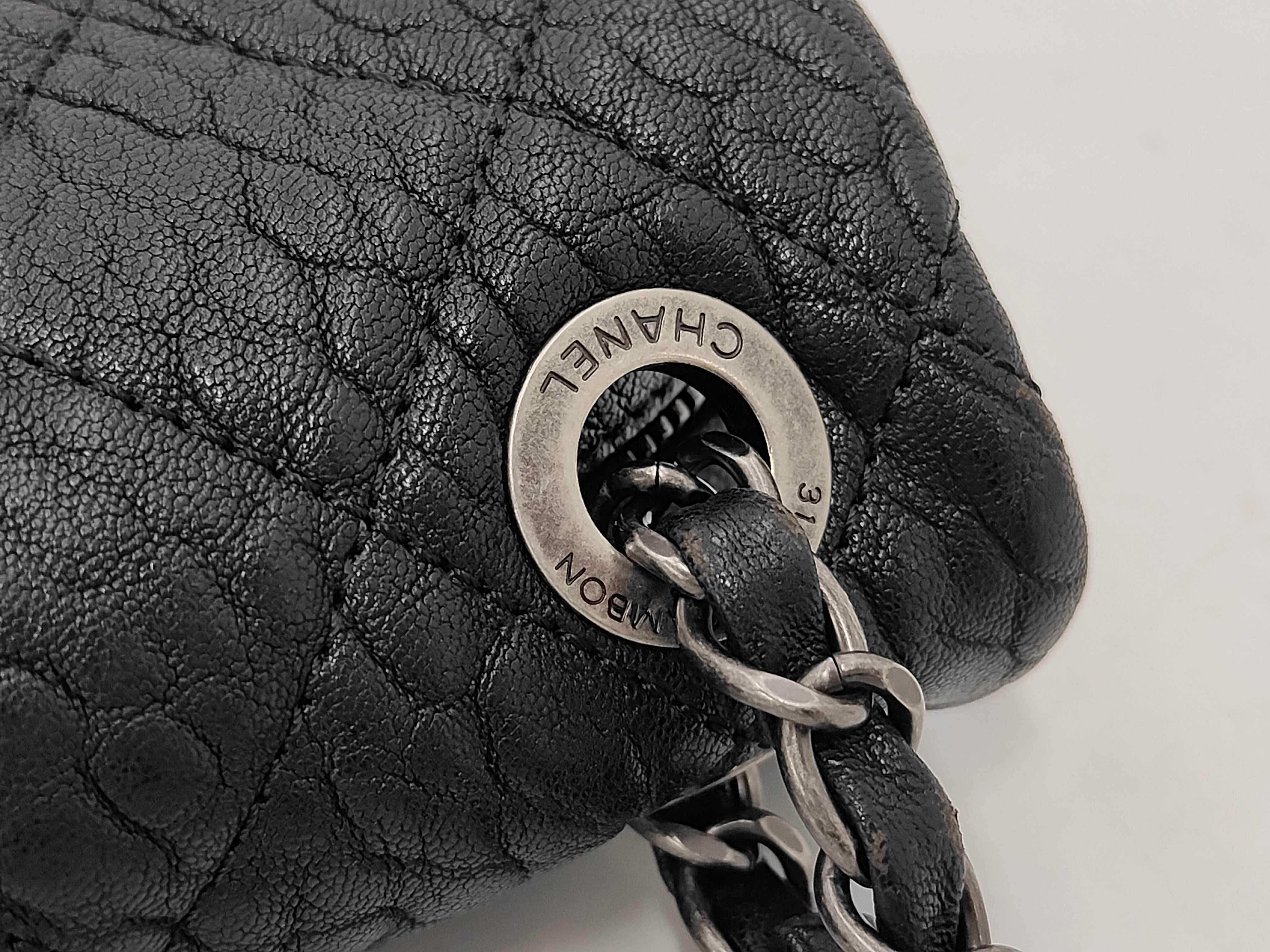 Matelassé Vintage Calf Single Flap Chain Shoulder Bag, Black with Gunmetal Hardware, with original seal, serial number 21-21457032 (handbag) — view 7