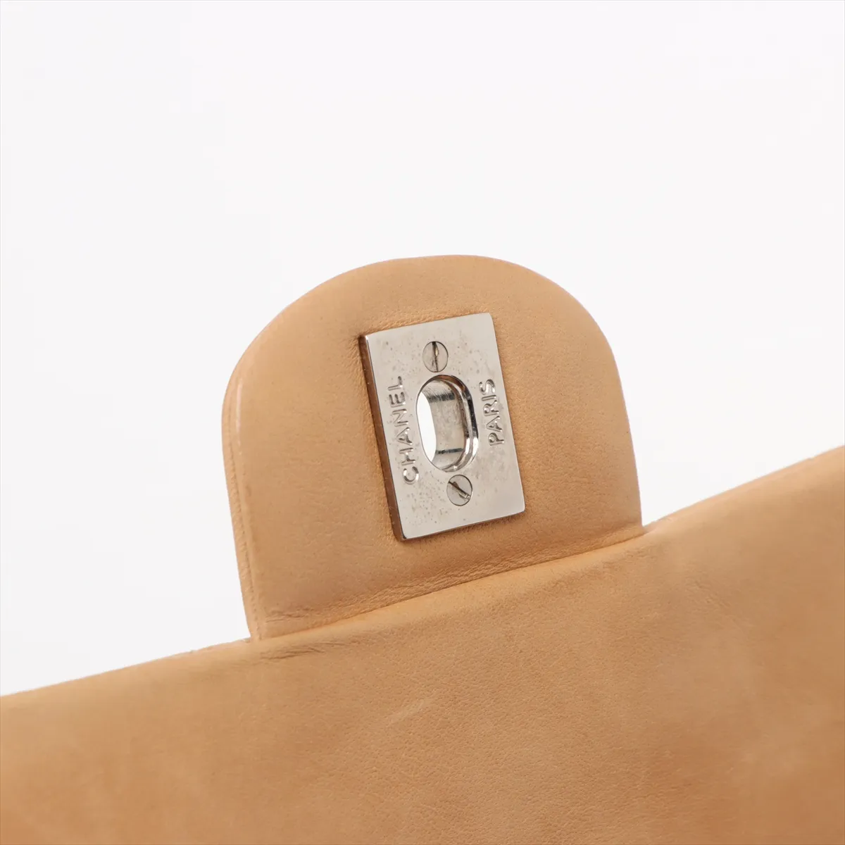 Matelasse Lambskin Single Flap Single Chain Bag Beige Silver Hardware 10242065 10s — view 11