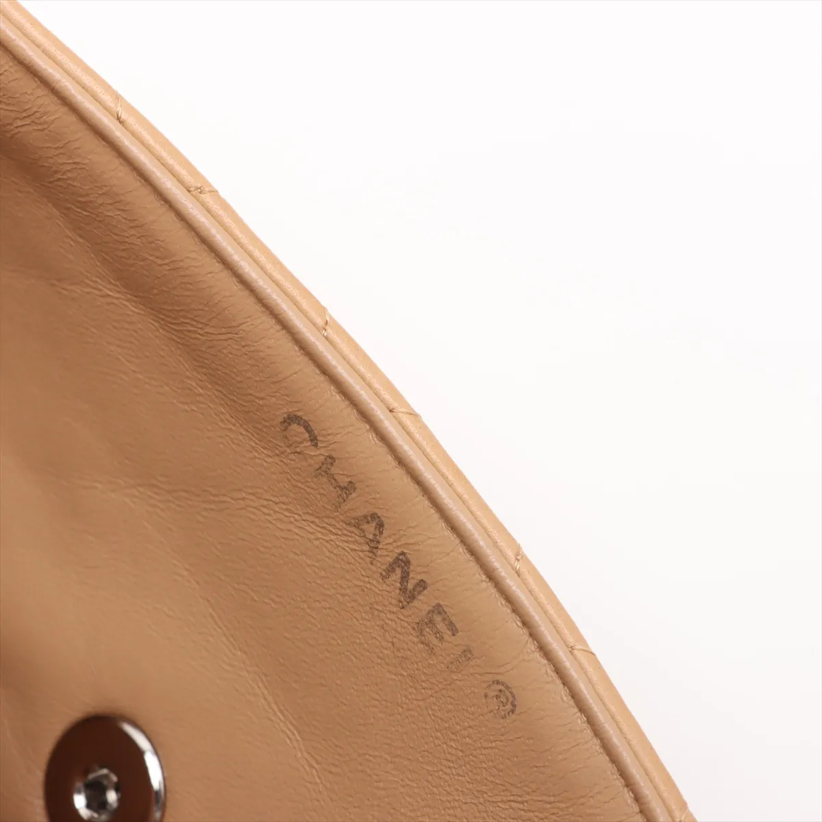 Matelasse Lambskin Single Flap Single Chain Bag Beige Silver Hardware 10242065 10s — view 10