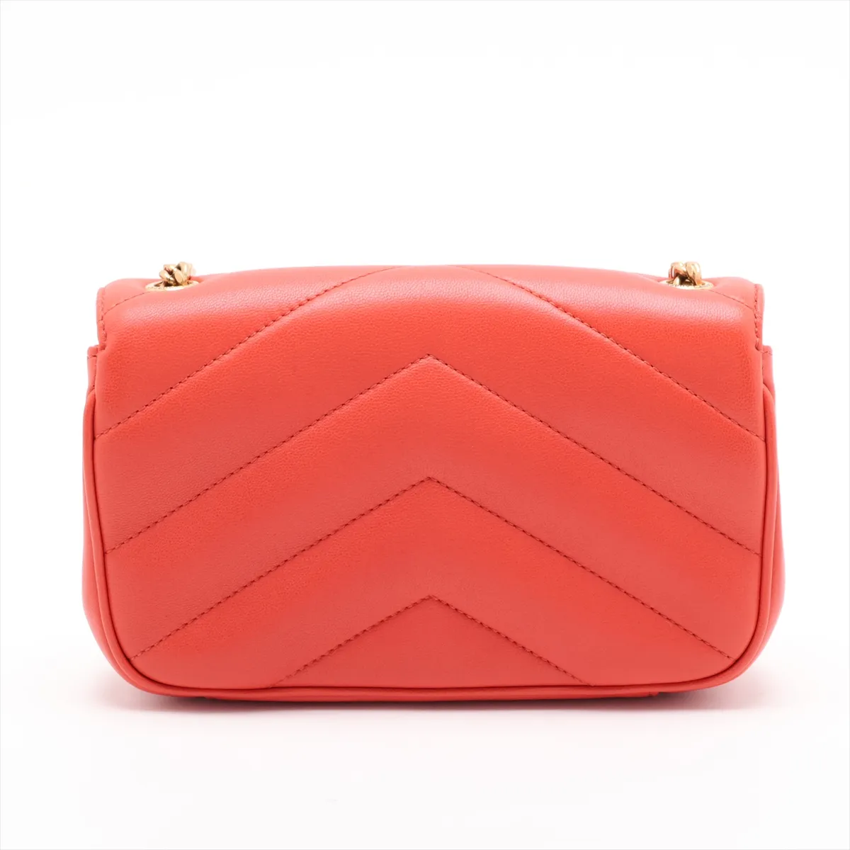 Loulou Toy Leather Chain Shoulder Bag, Red, 821749 — view 2
