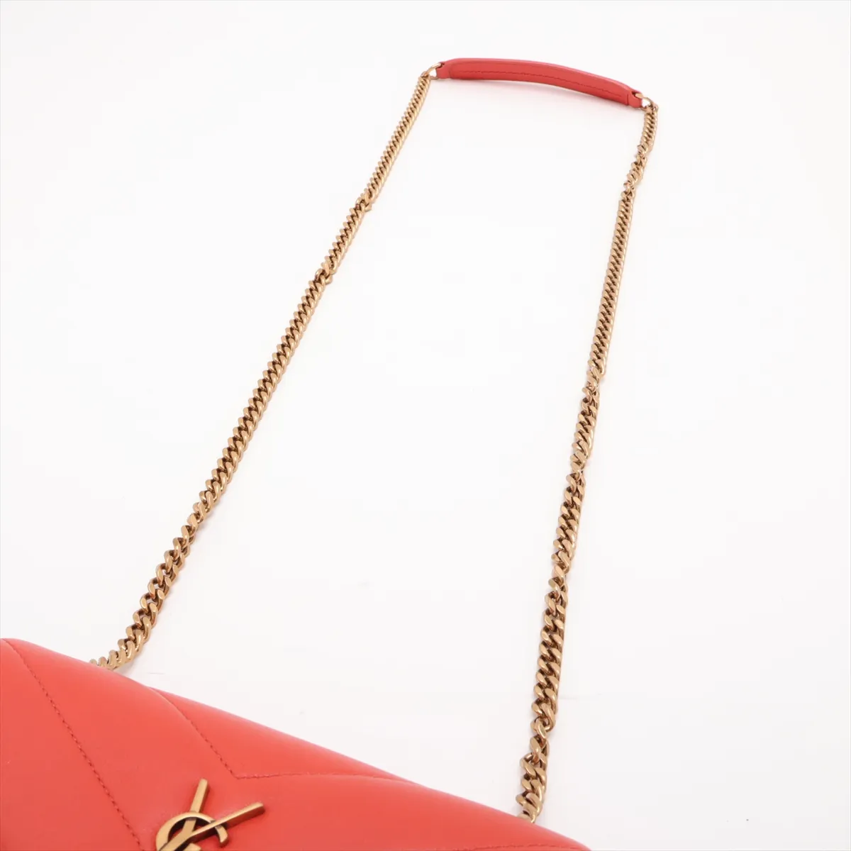 Loulou Toy Leather Chain Shoulder Bag, Red, 821749 — view 5