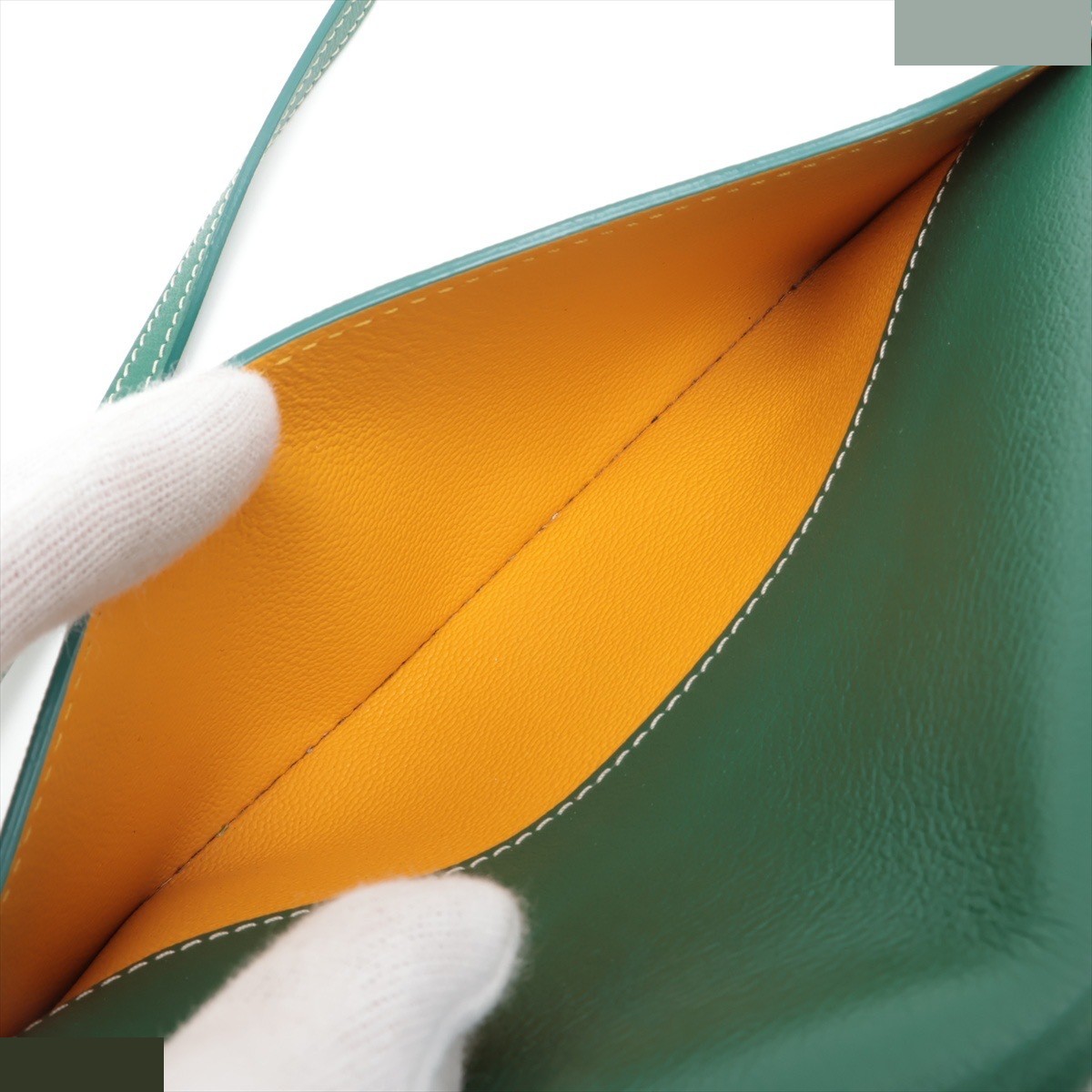 Sheepple Pouch Wallet, PVC x Leather Shoulder Bag, Green — view 7