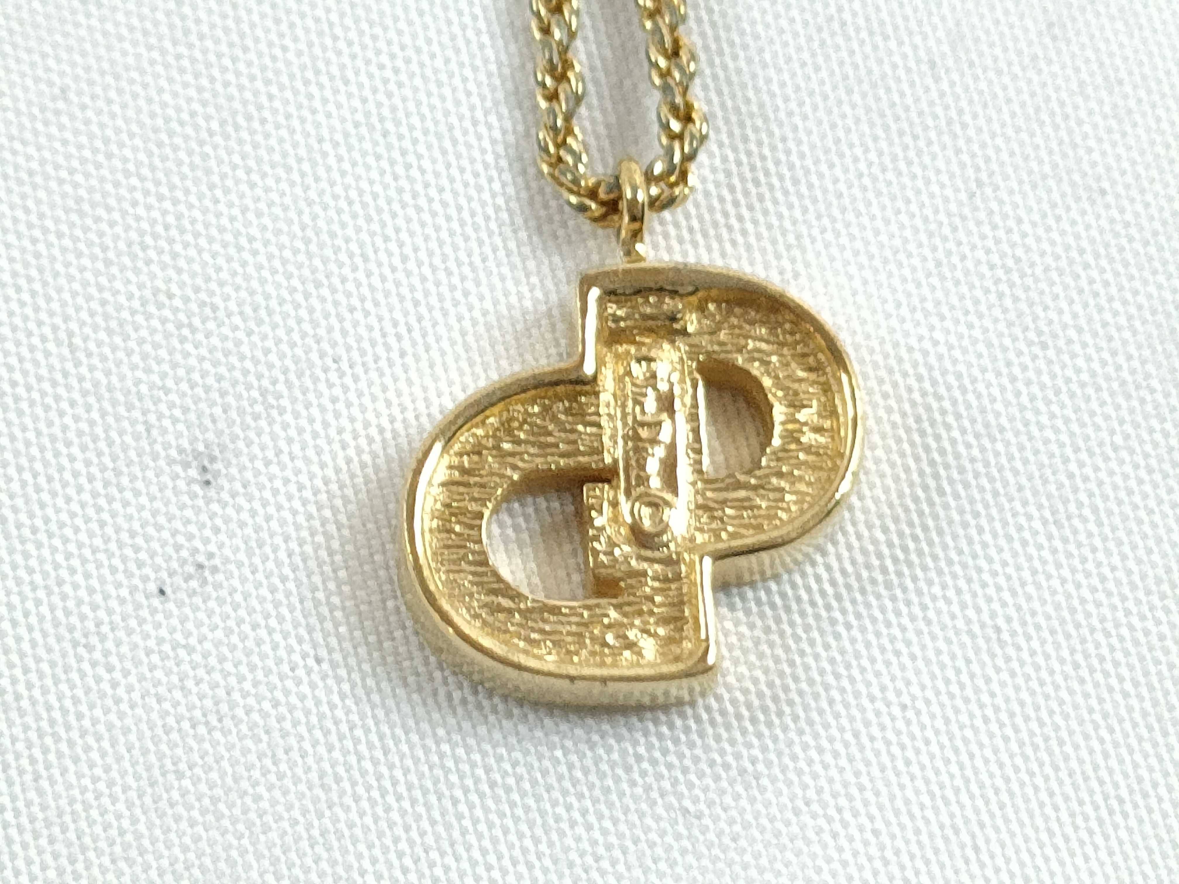 logo necklace, gold necklace — view 2