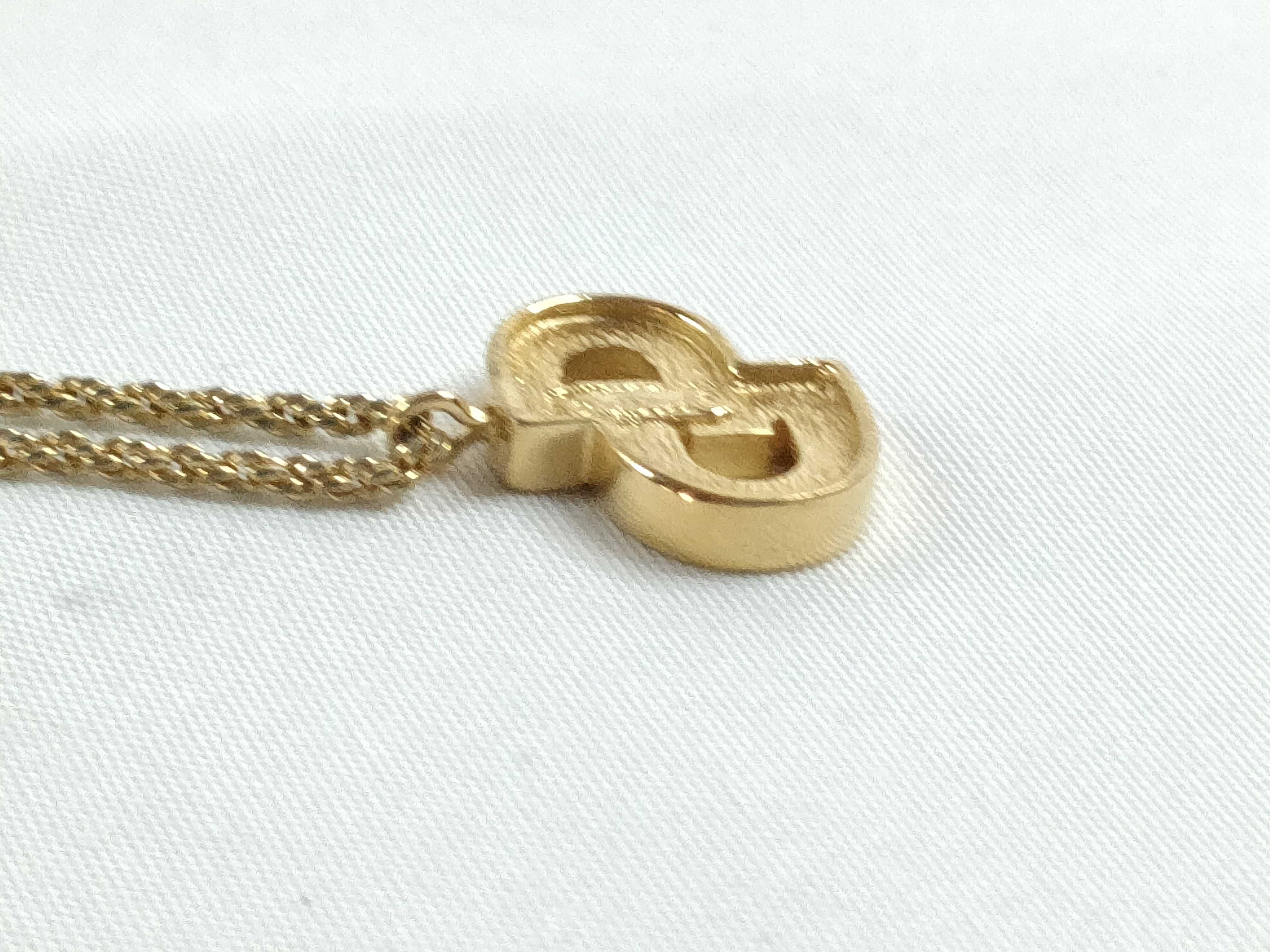 logo necklace, gold necklace — view 3