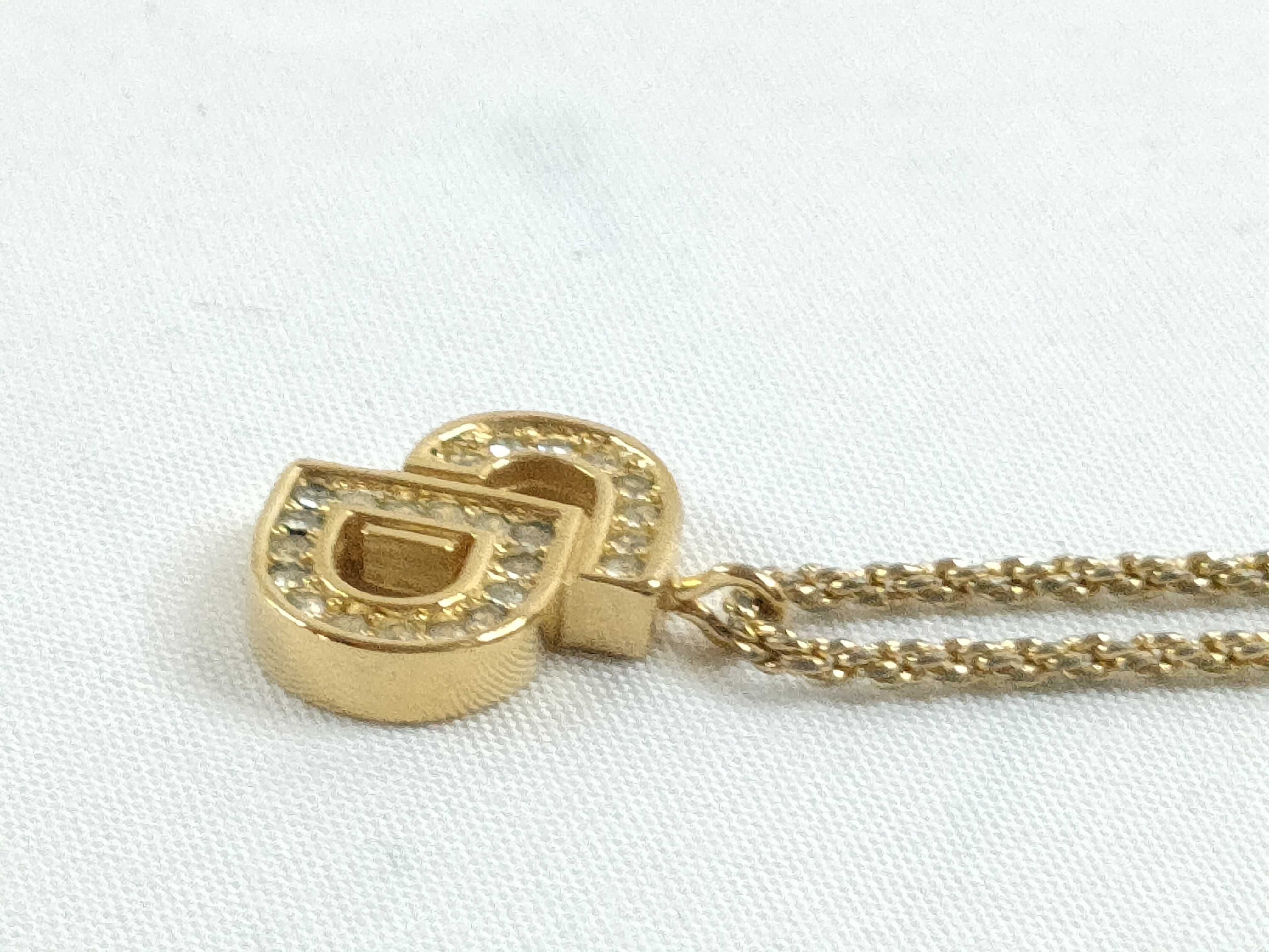logo necklace, gold necklace — view 4