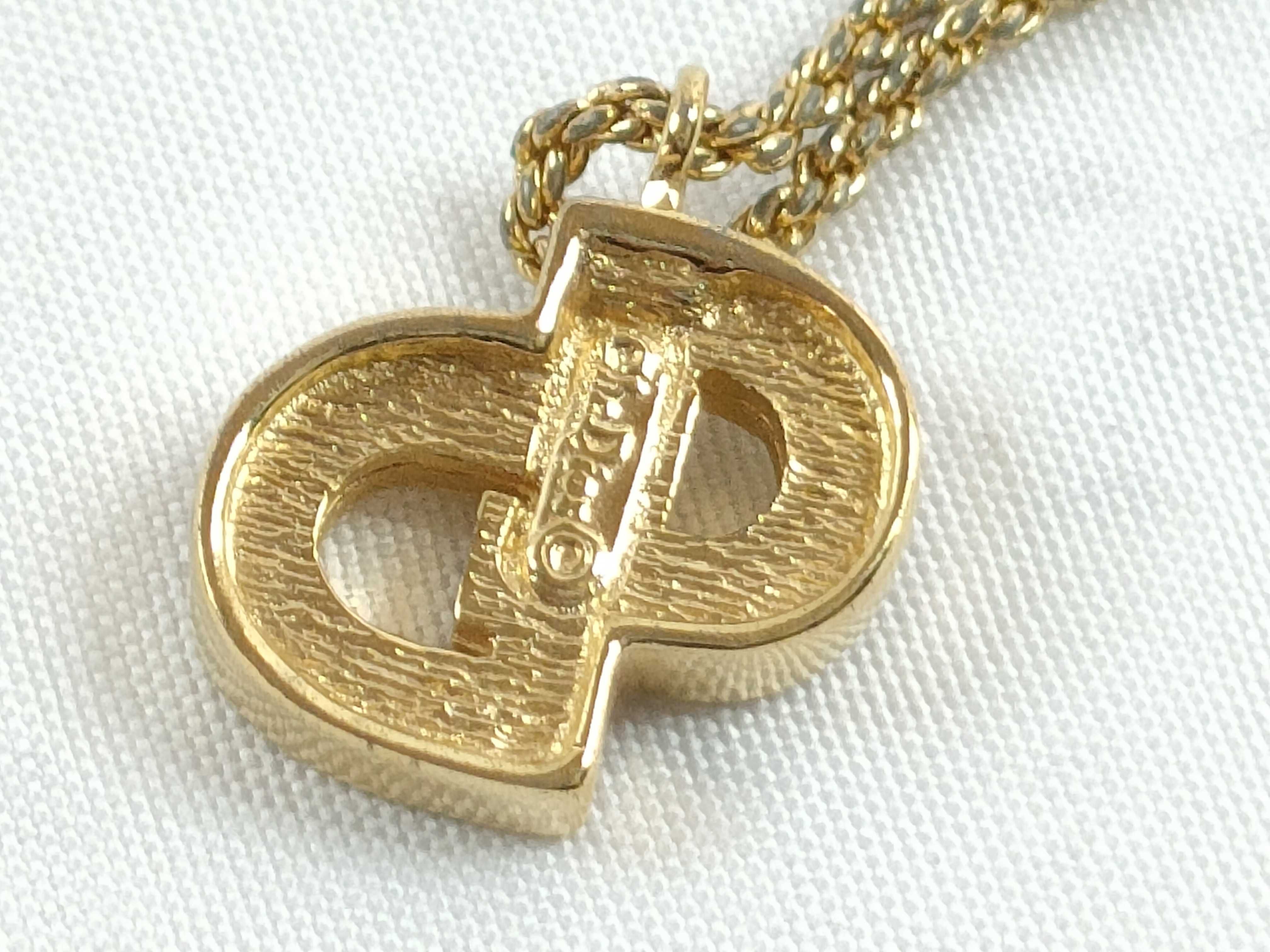 logo necklace, gold necklace — view 5