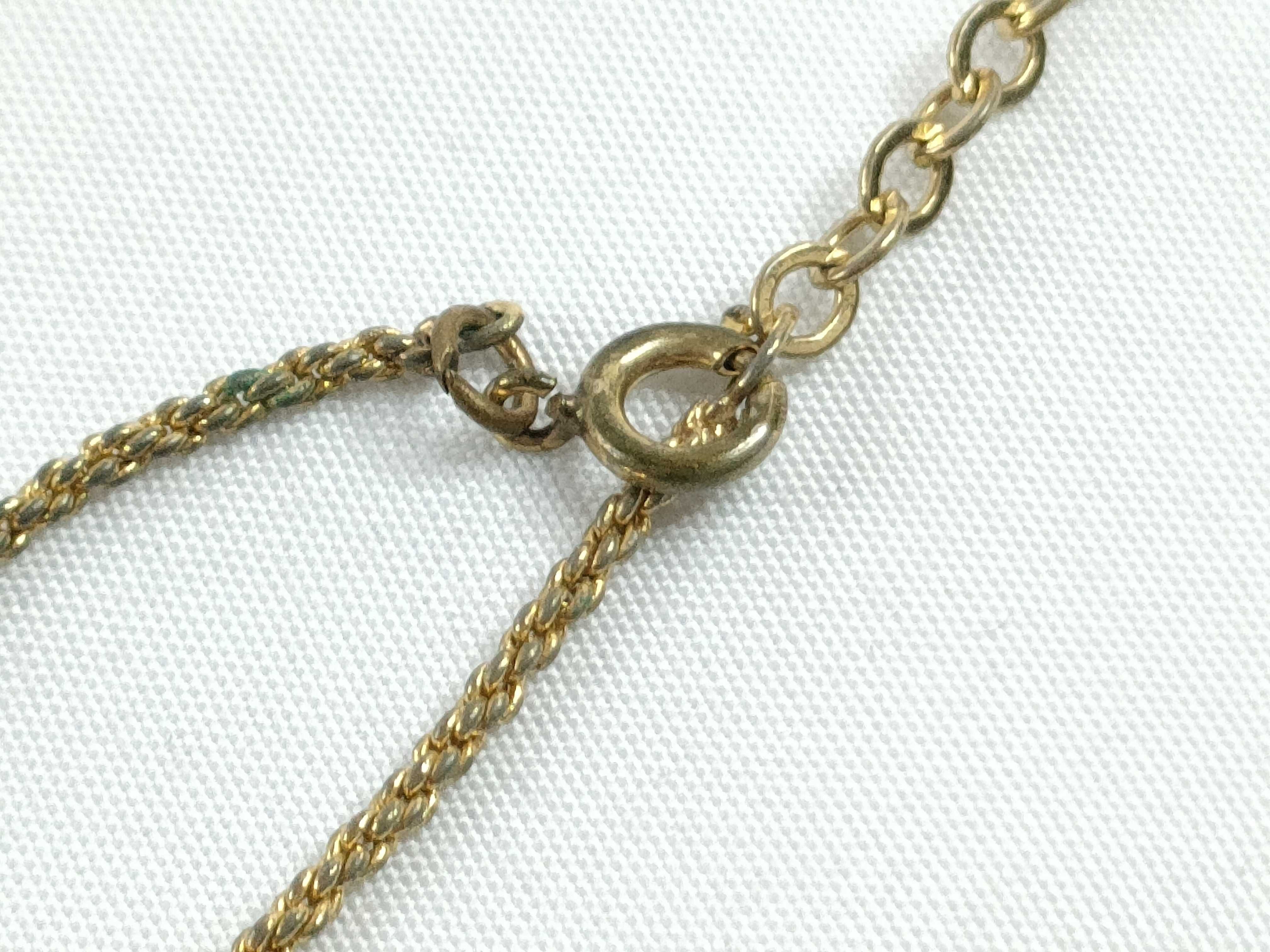logo necklace, gold necklace — view 8