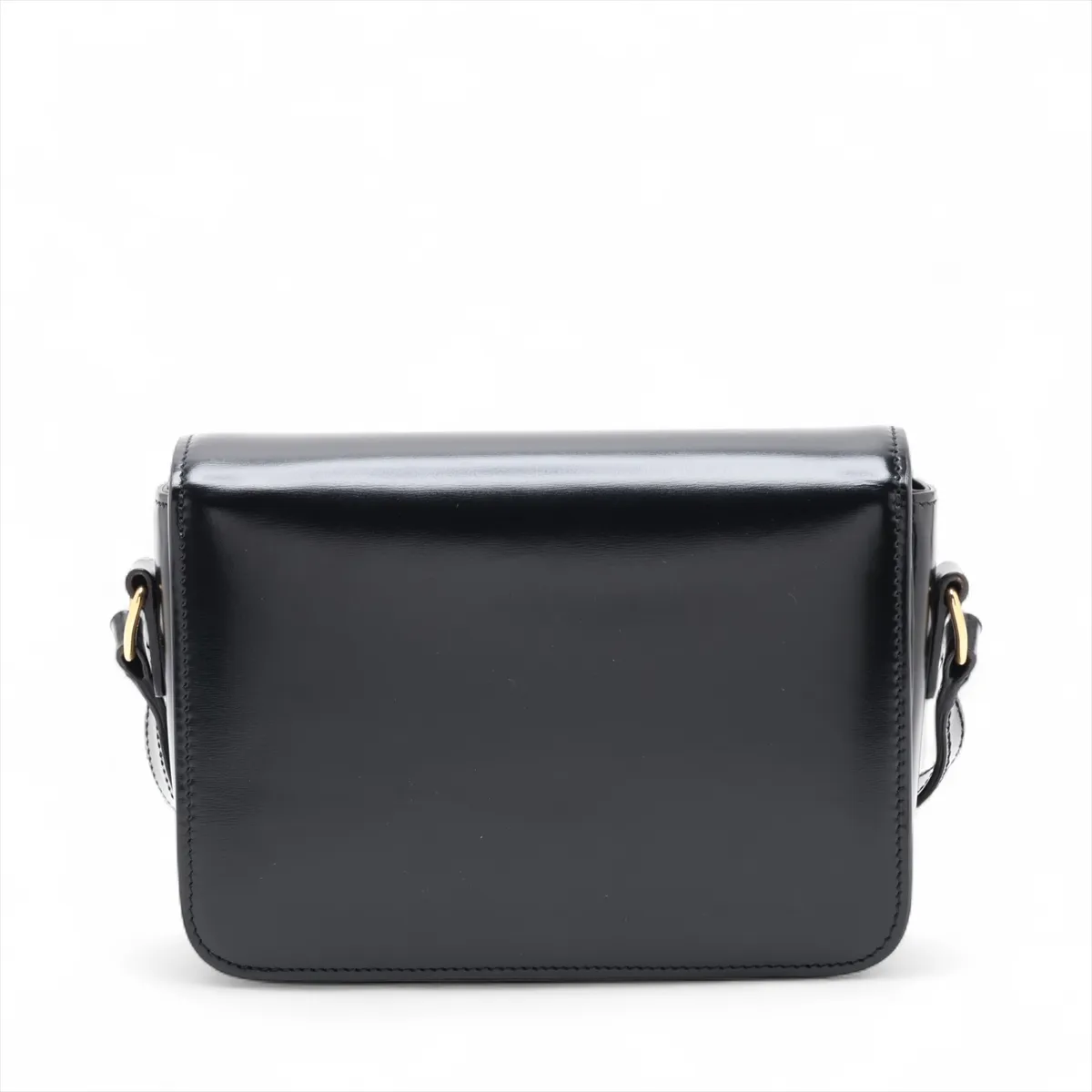 Triomphe Classic Leather Shoulder Bag, Black — view 2