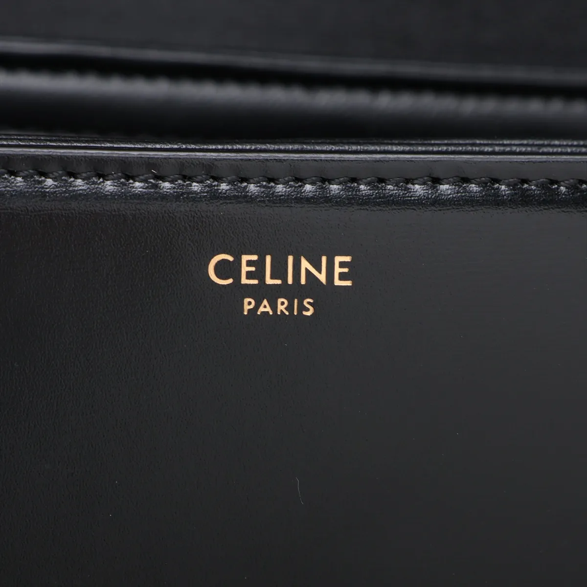 Triomphe Classic Leather Shoulder Bag, Black — view 11