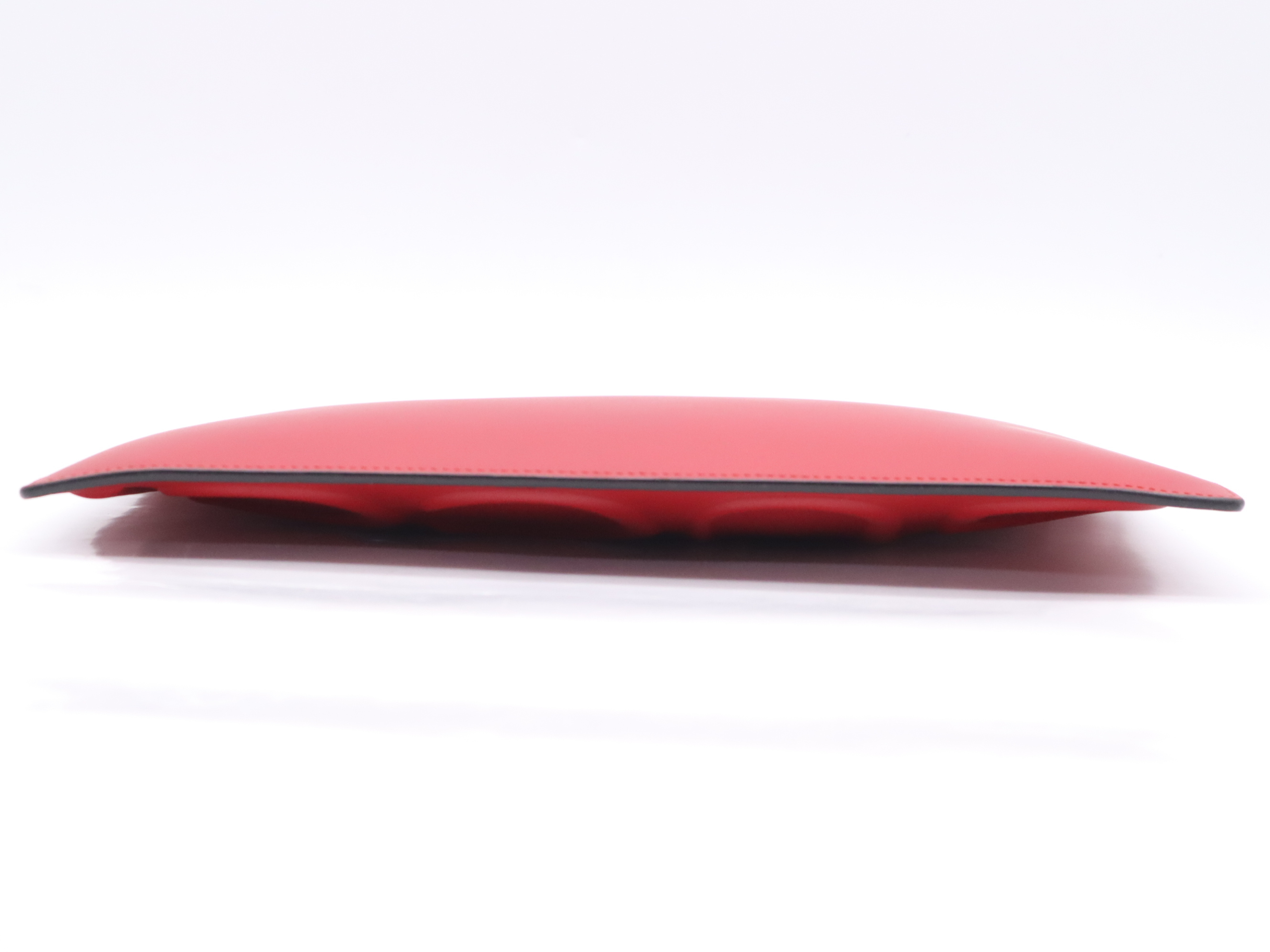 421853 Leather Clutch Bag, Red, Silver Hardware — view 4