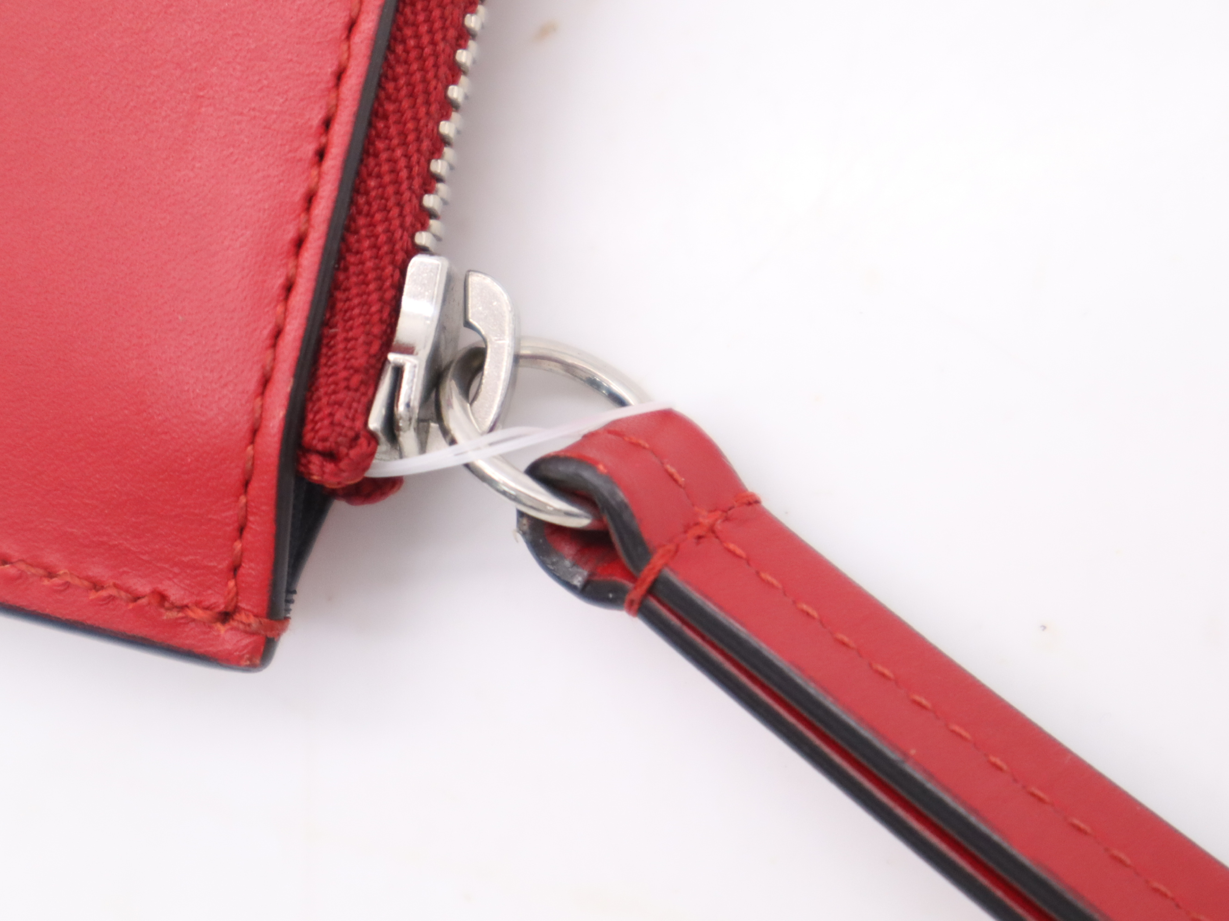 421853 Leather Clutch Bag, Red, Silver Hardware — view 7