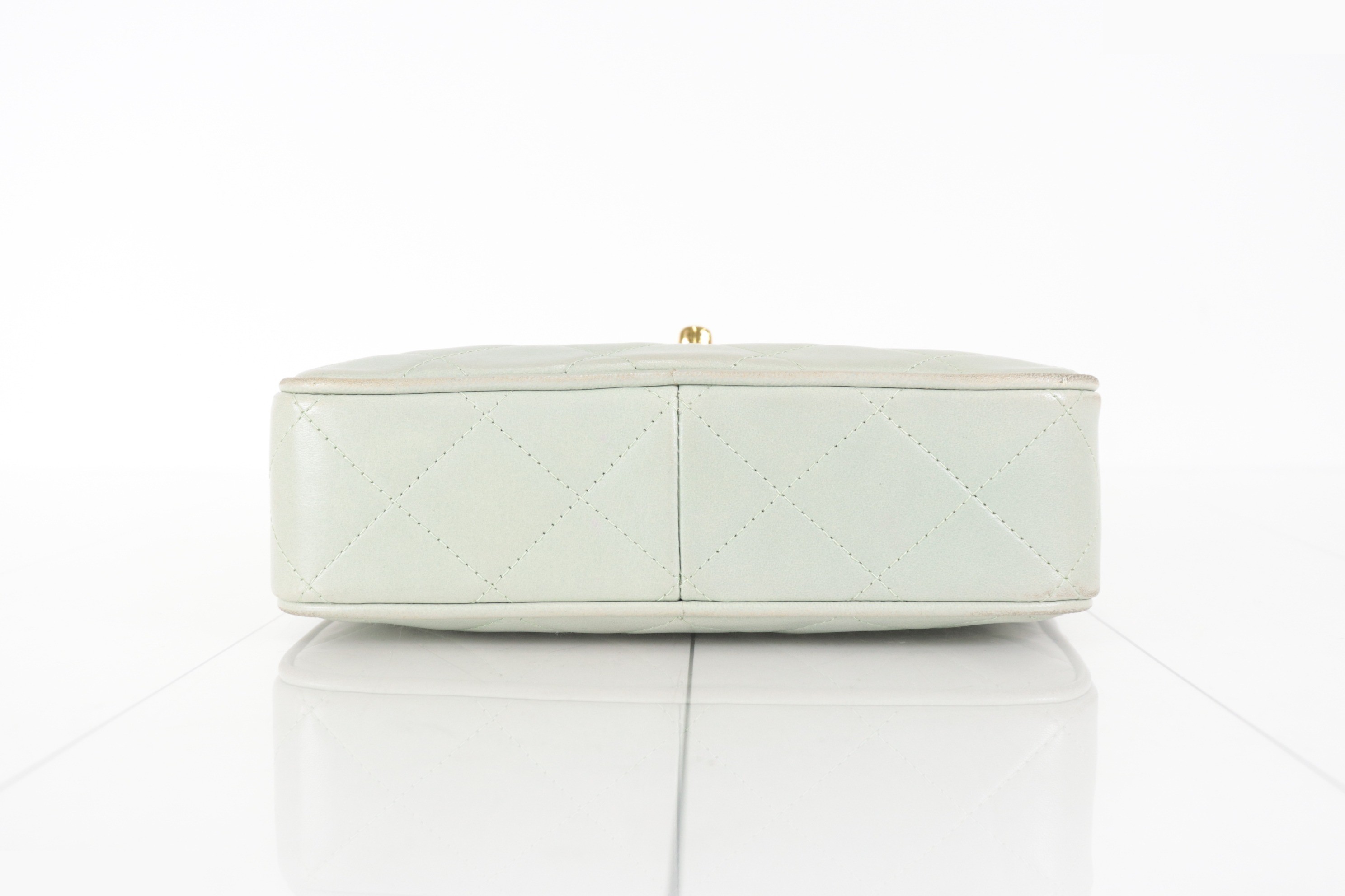 Lambskin Chain Shoulder Bag, Light Green, Unit #3 — view 7