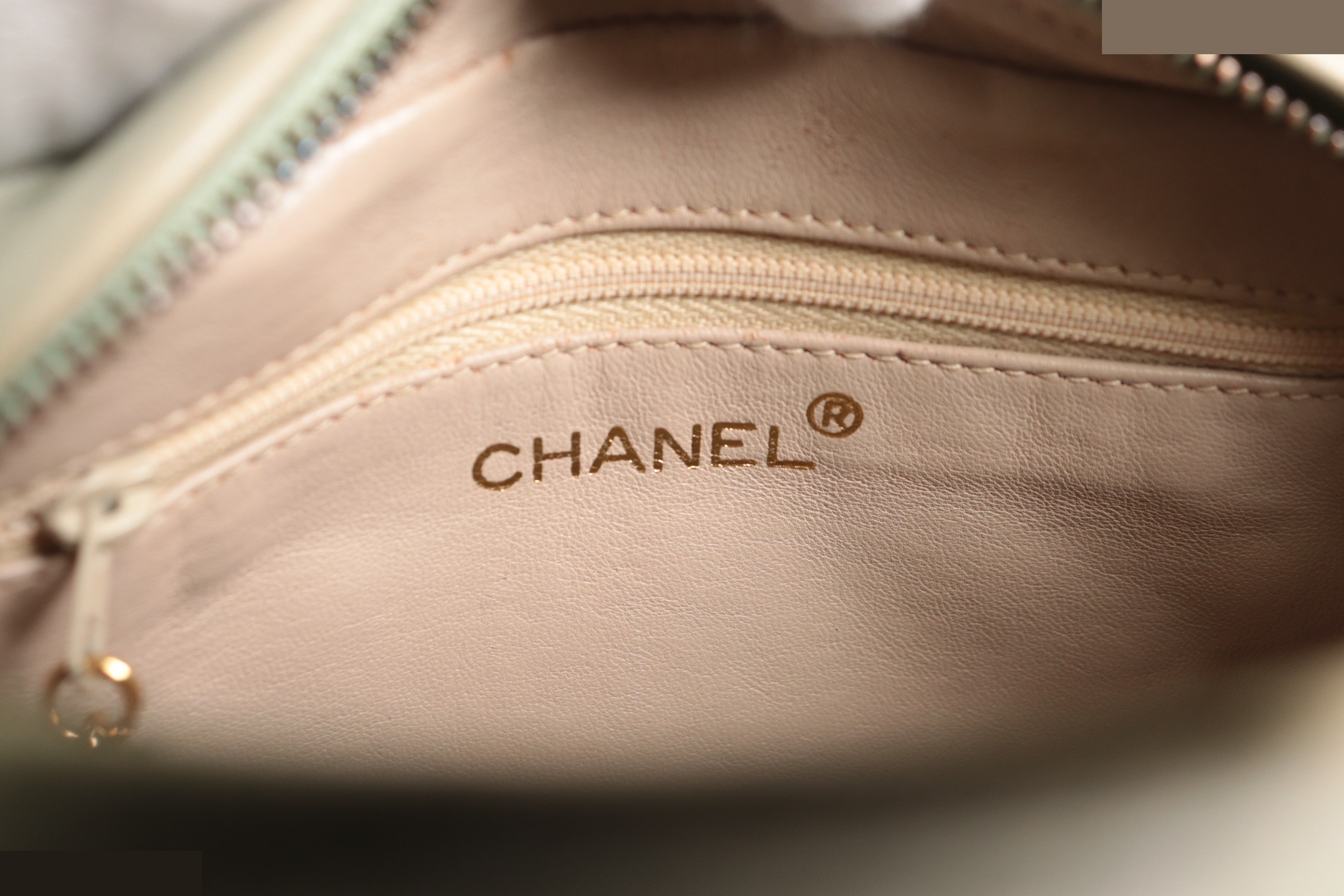 Lambskin Chain Shoulder Bag, Light Green, Unit #3 — view 8