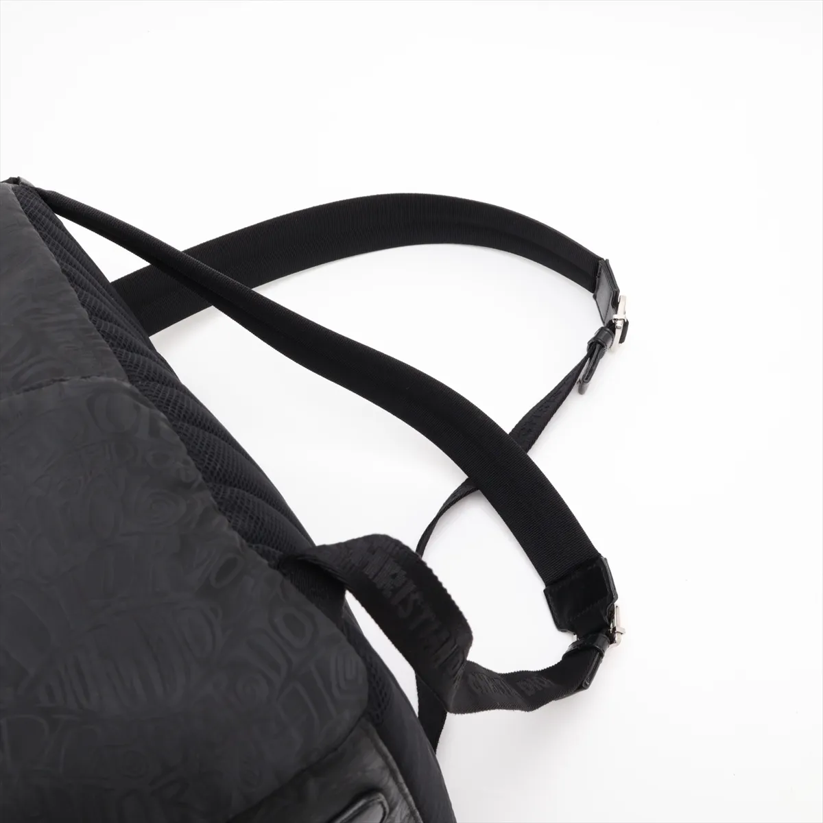 x Stussy Nylon x Leather Backpack/Rucksack, Black — view 6