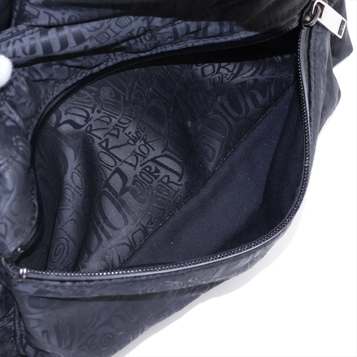 x Stussy Nylon x Leather Backpack/Rucksack, Black — view 9