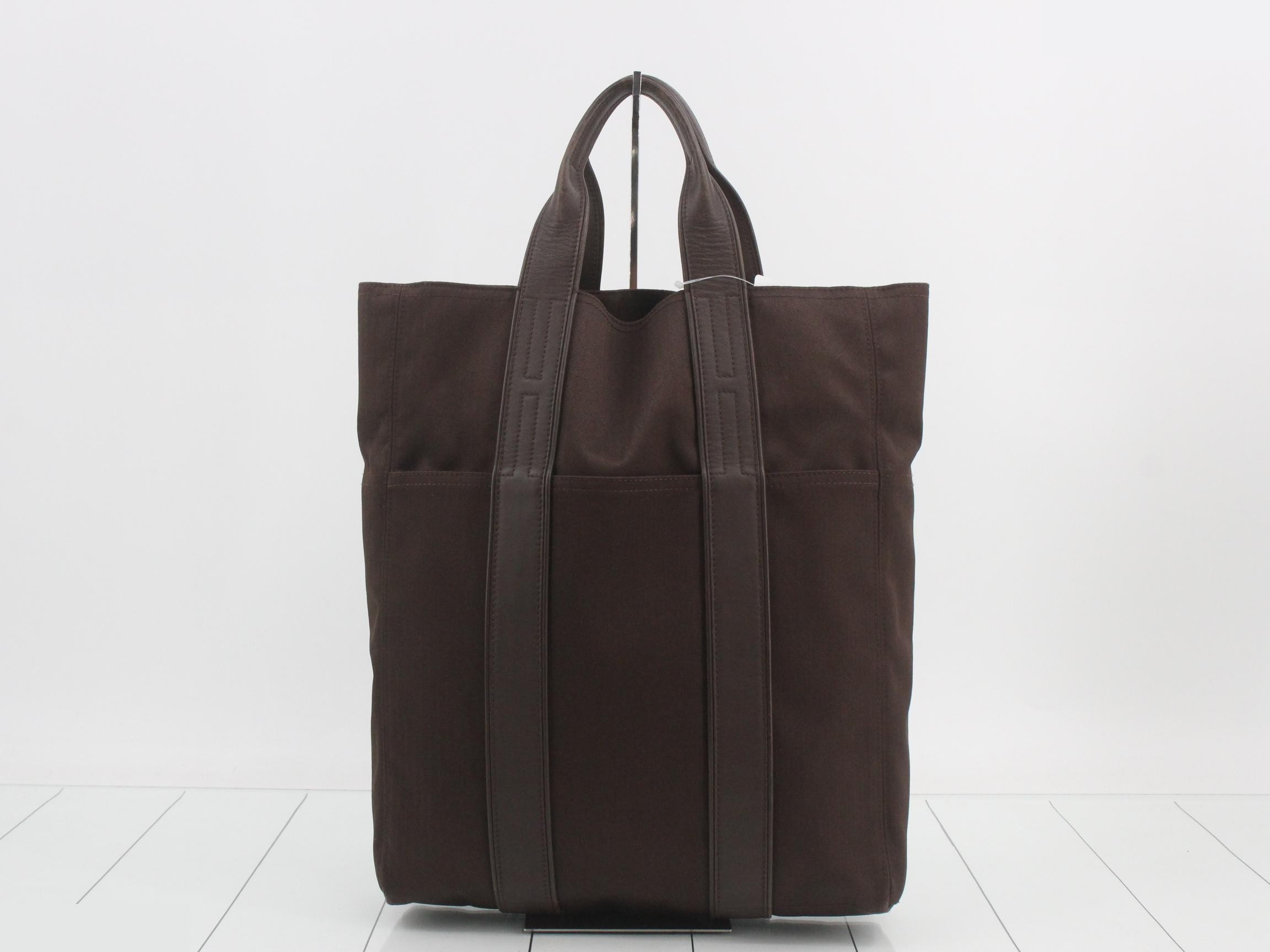 Acapulco Cabas MM Toile Chevron Brown S-type hardware 31 x 39 x 9 cm — view 2