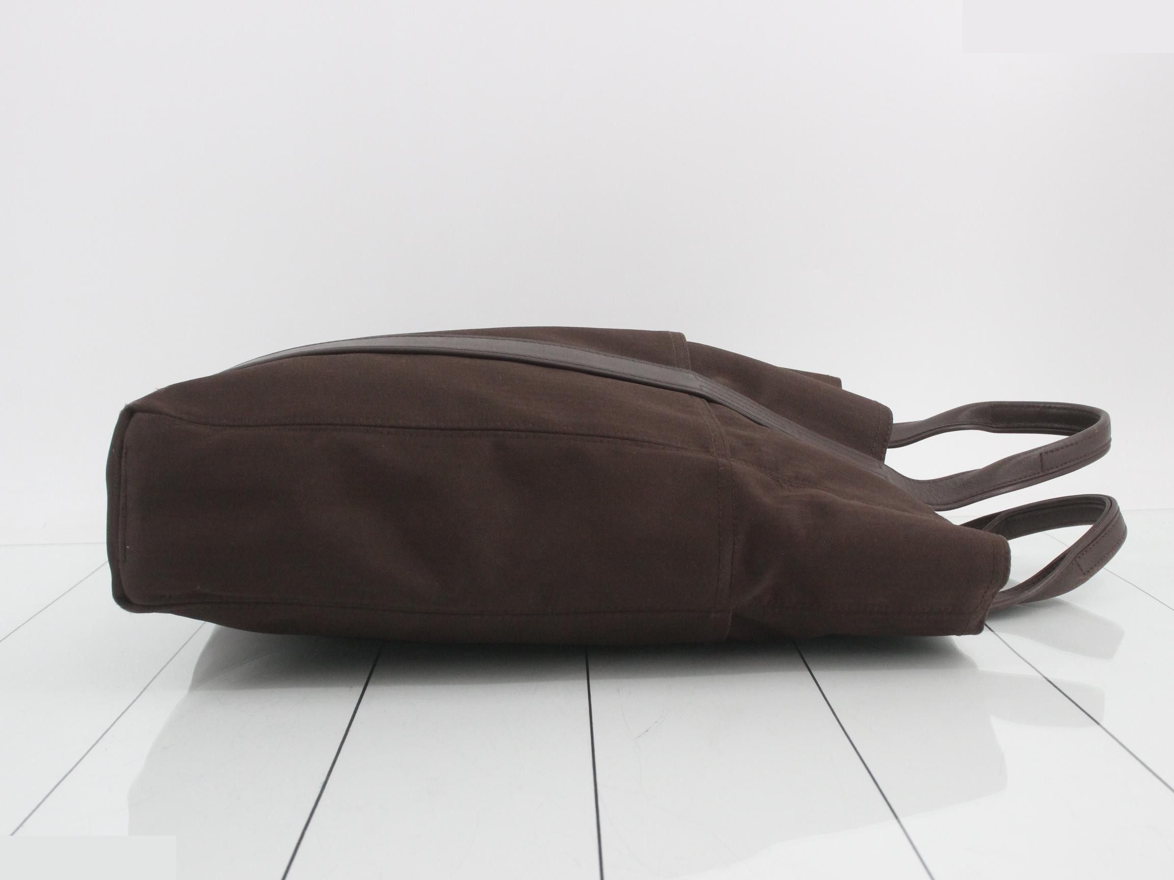 Acapulco Cabas MM Toile Chevron Brown S-type hardware 31 x 39 x 9 cm — view 3
