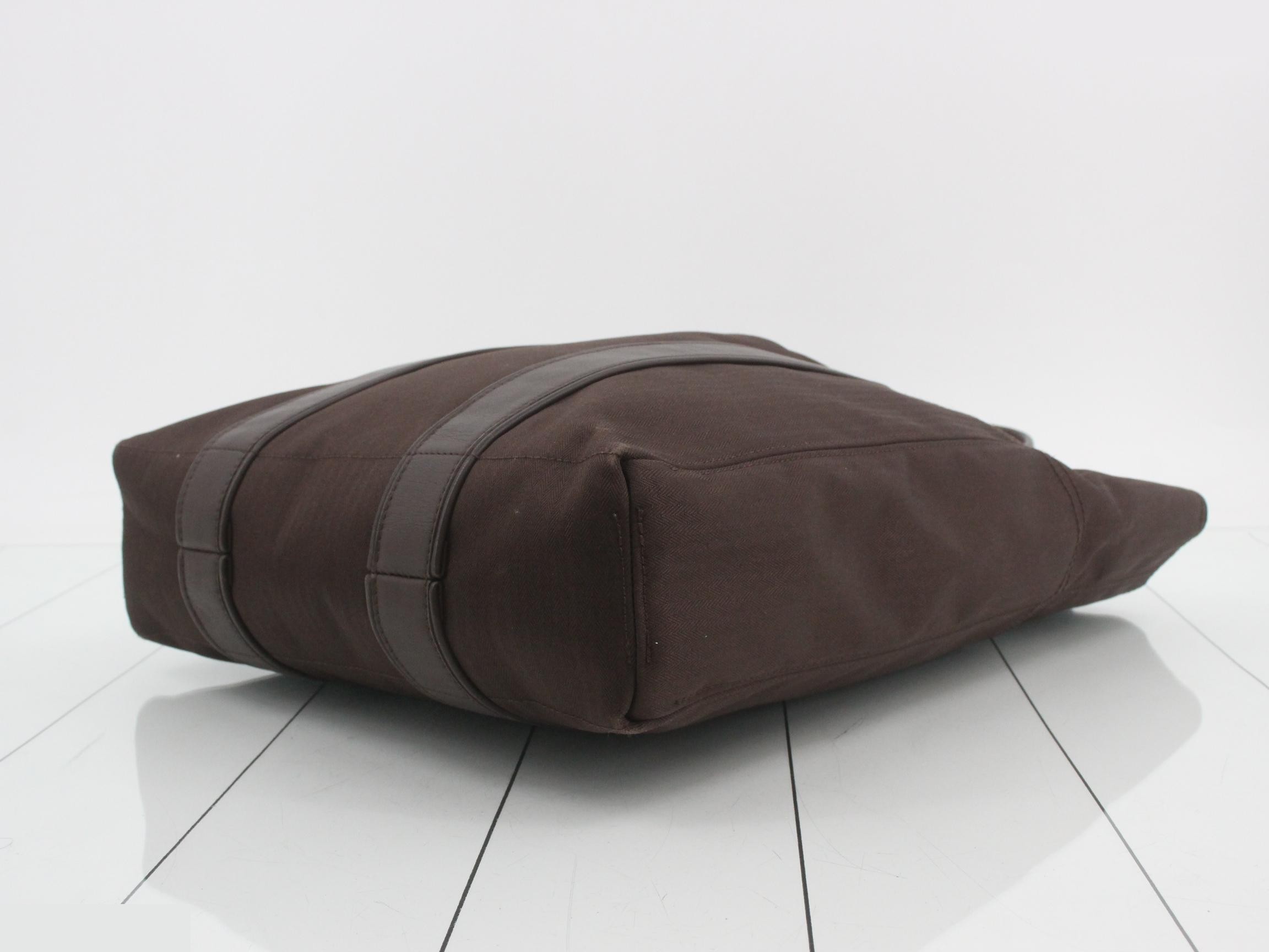 Acapulco Cabas MM Toile Chevron Brown S-type hardware 31 x 39 x 9 cm — view 6