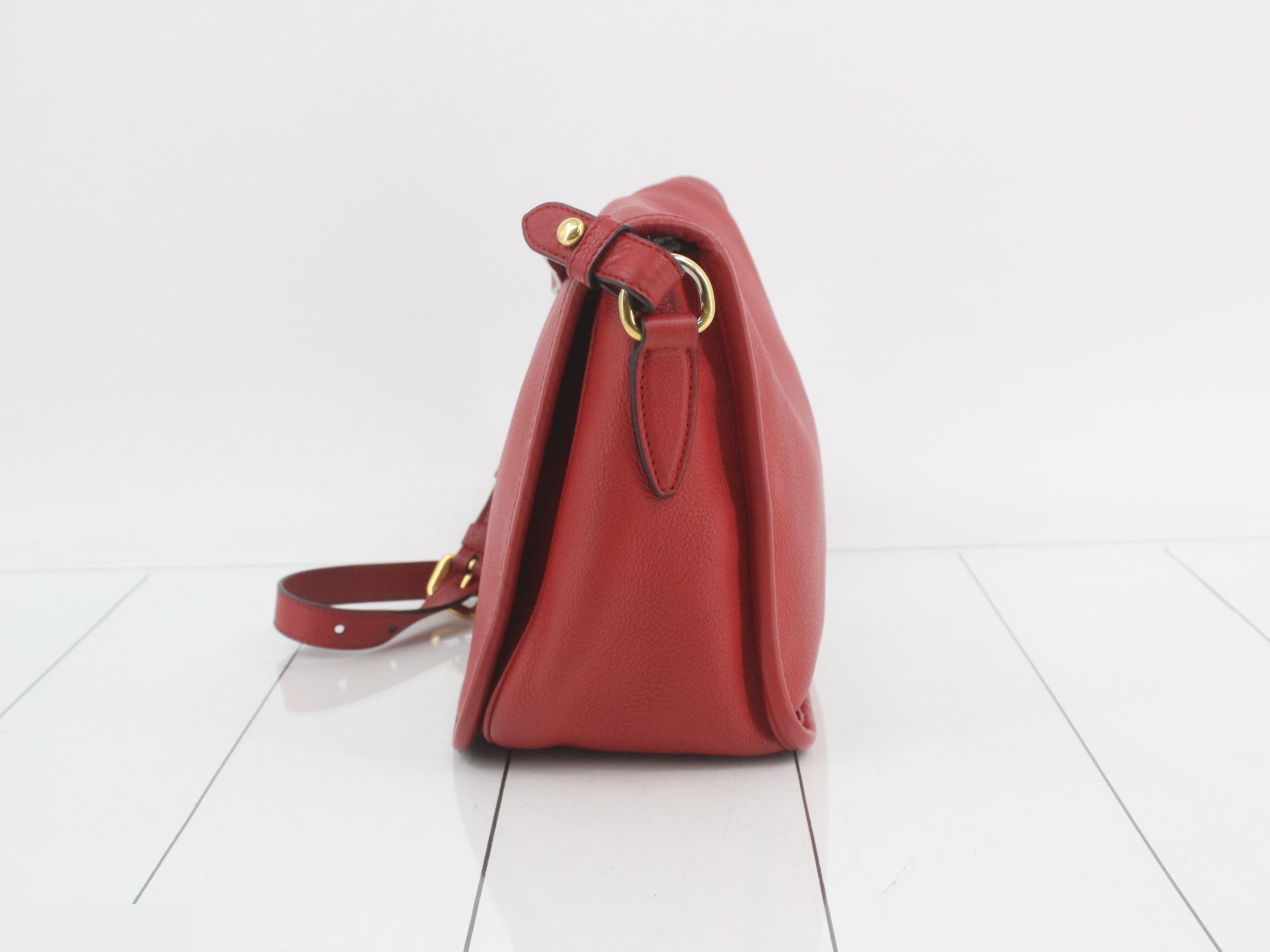 crossbody bag for women, red, Vitello Phoenix model. — view 3