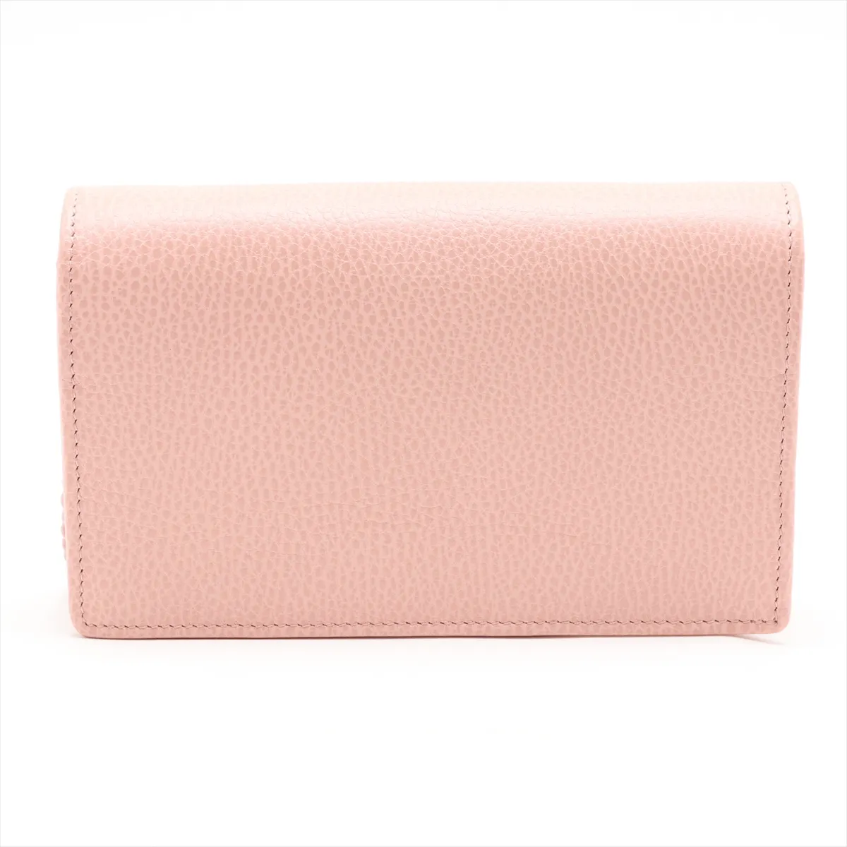 GG Marmont 497985 Leather Chain Wallet Pink — view 2
