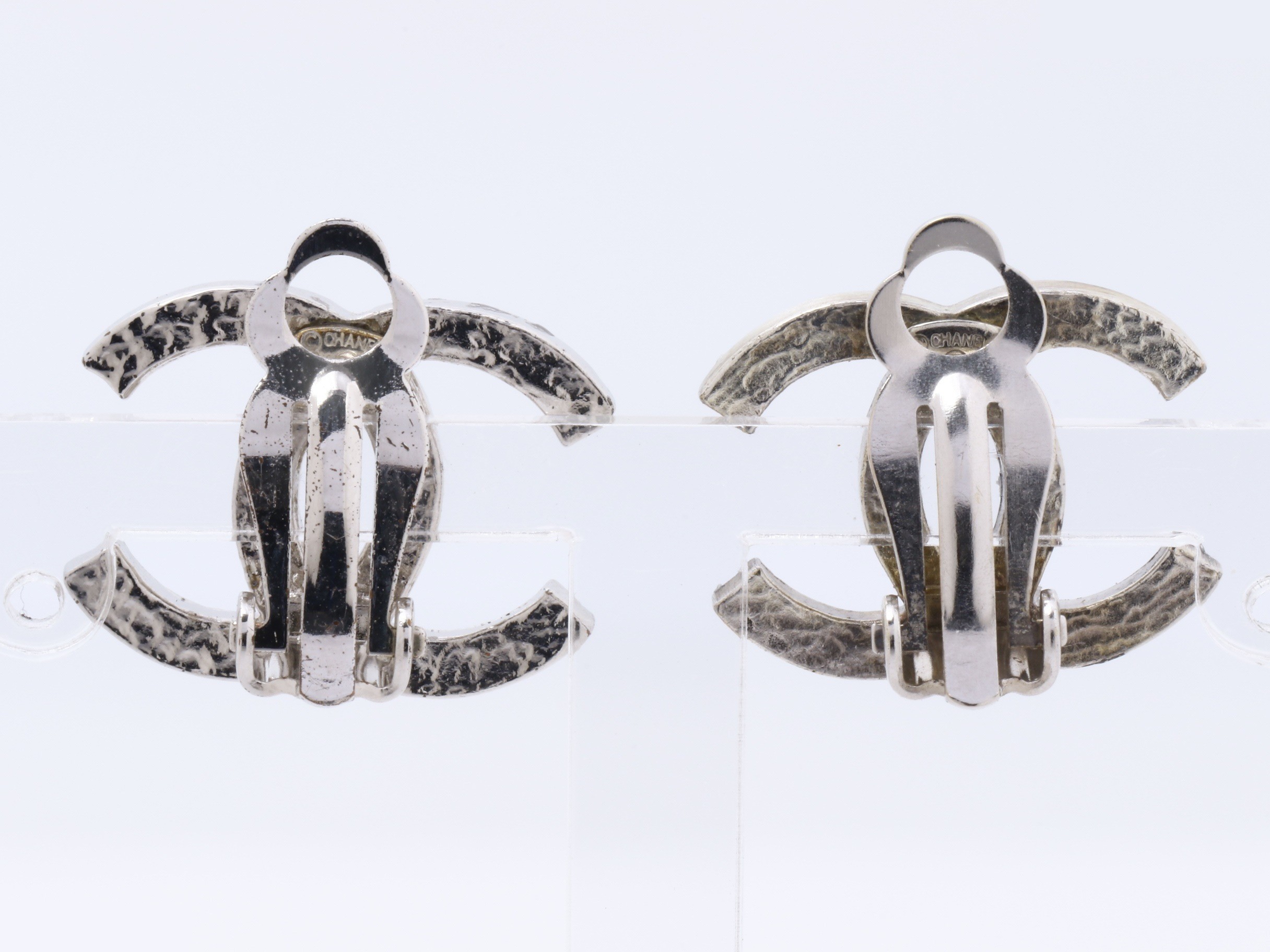 Coco rhinestone silver earrings — view 2