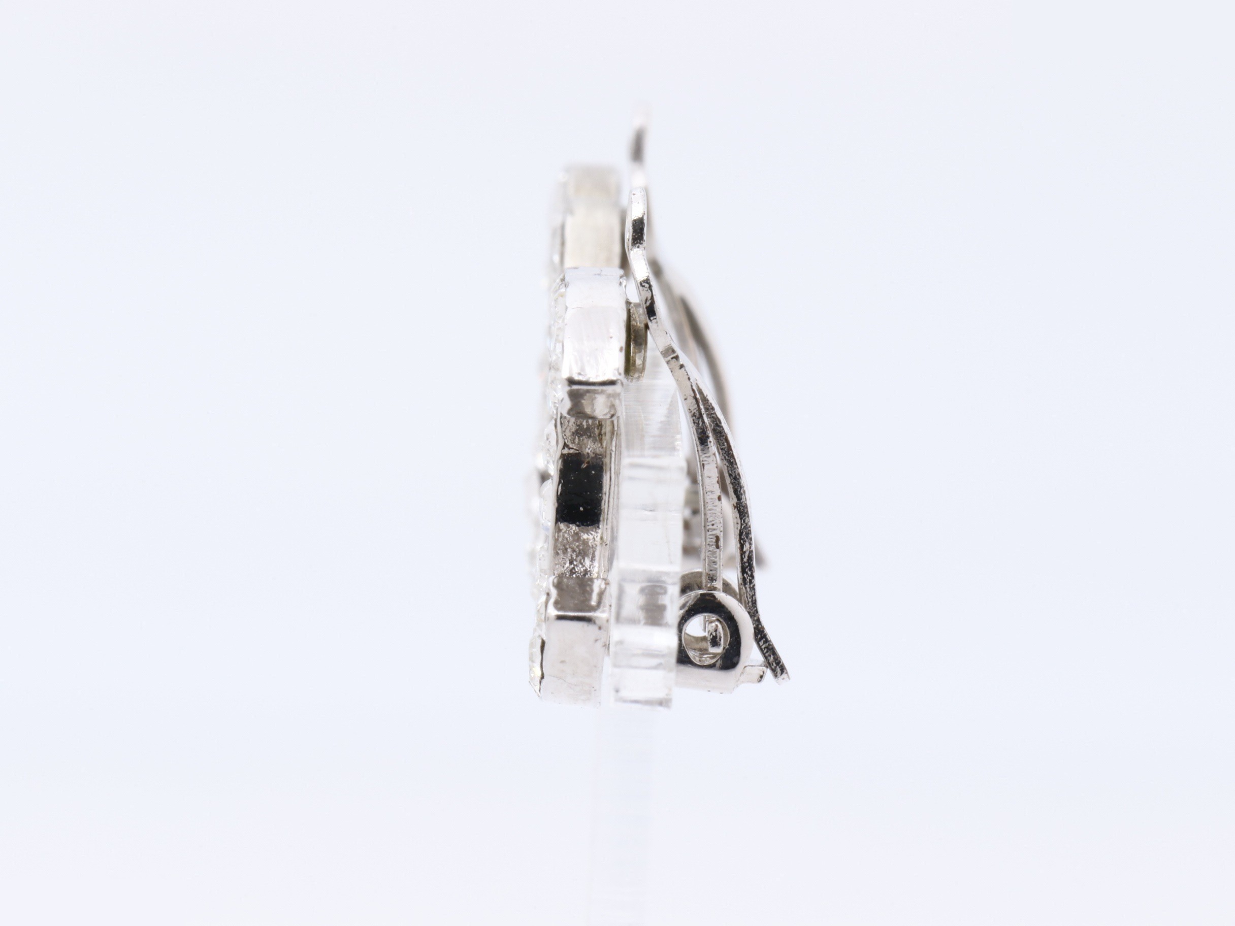 Coco rhinestone silver earrings — view 3
