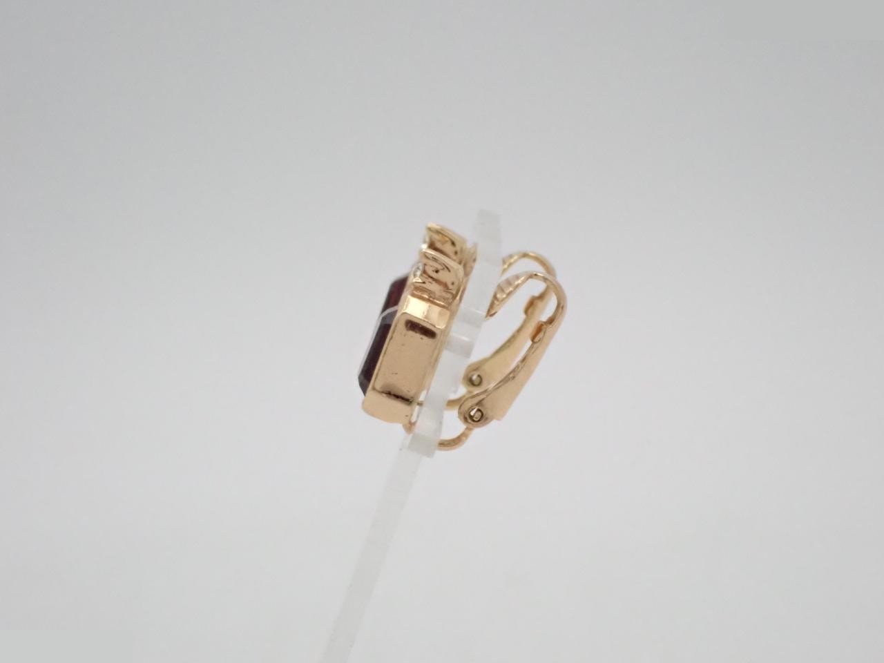 Rhinestone Earrings, Gold — view 3