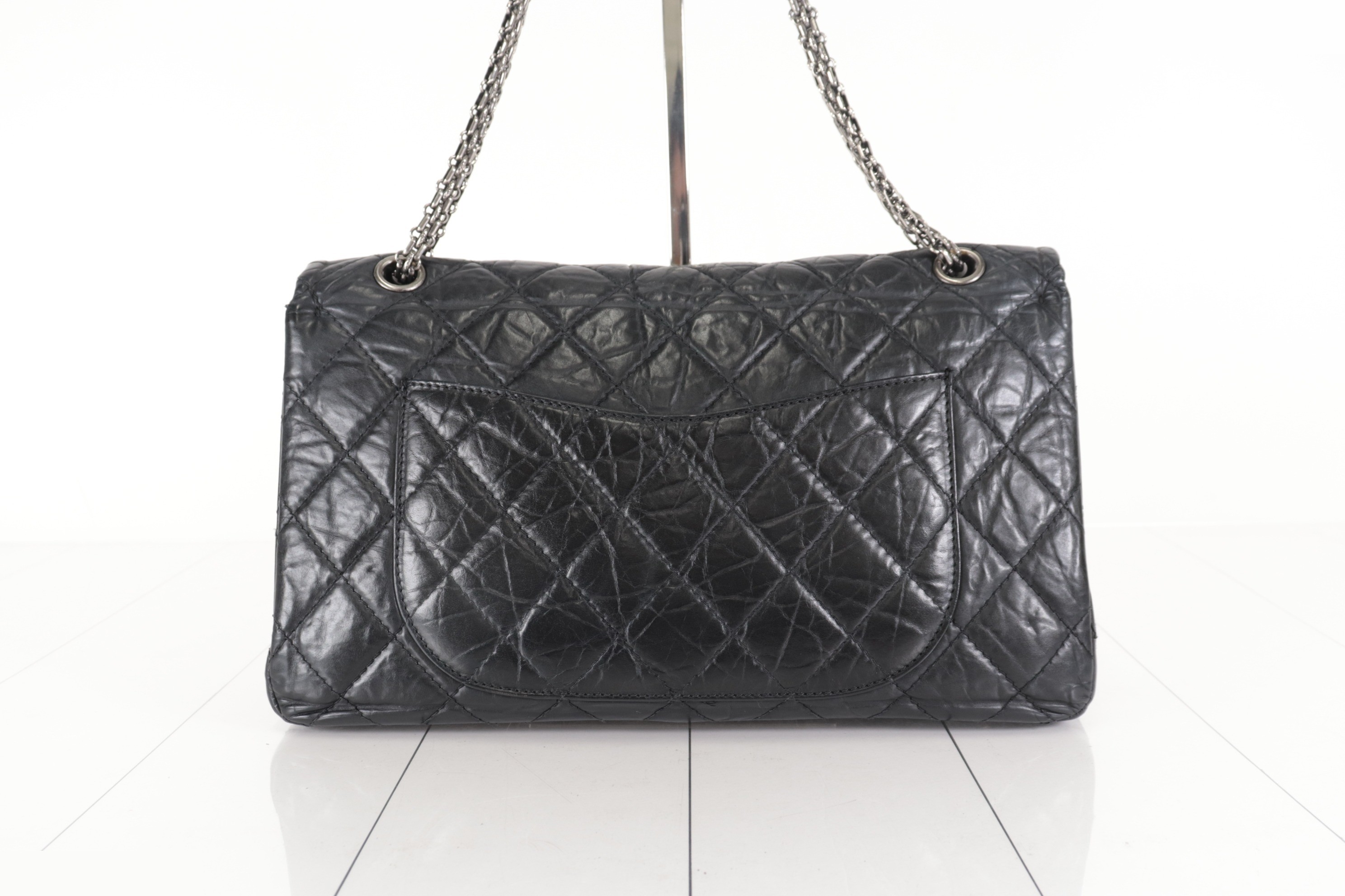 Double flap, calfskin, 2.55 chain shoulder bag, silver hardware, serial number 20s. — view 3