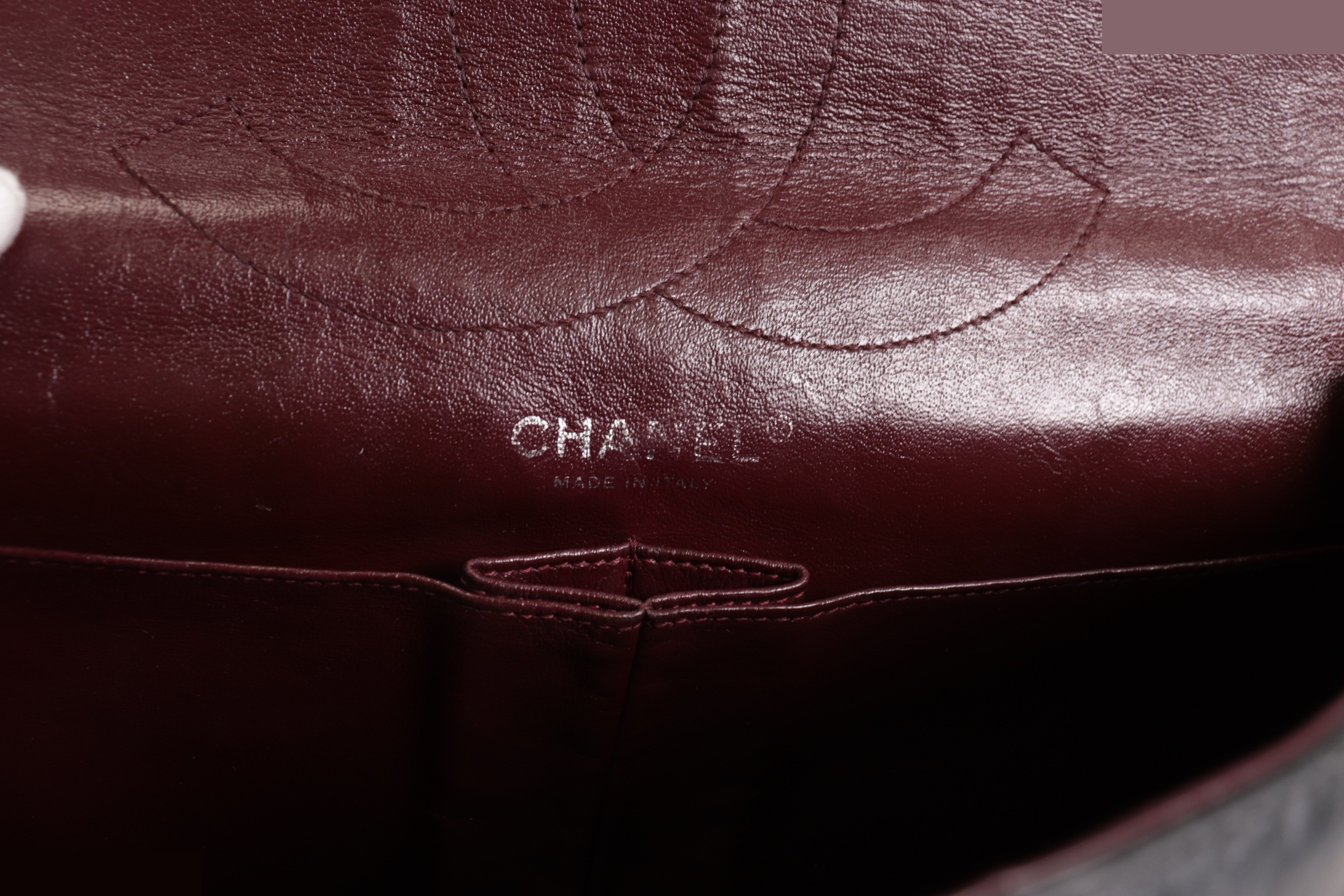 Double flap, calfskin, 2.55 chain shoulder bag, silver hardware, serial number 20s. — view 6