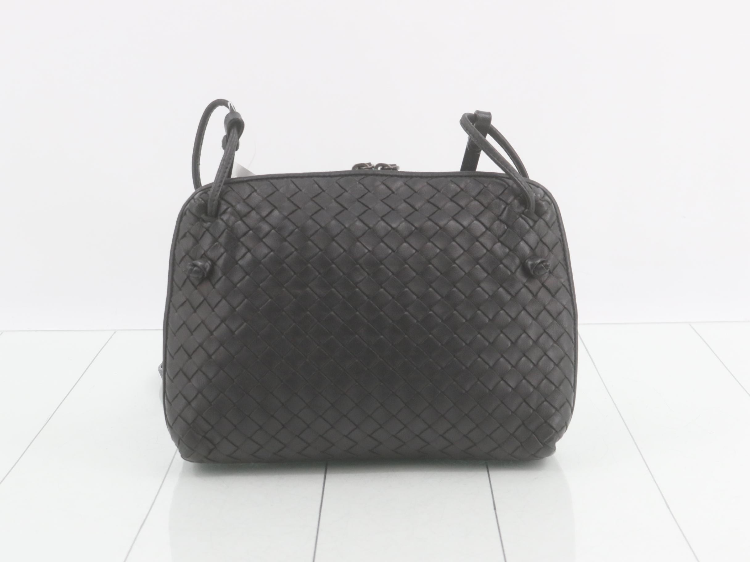 Intrecciato Shoulder Bag, Black — view 2