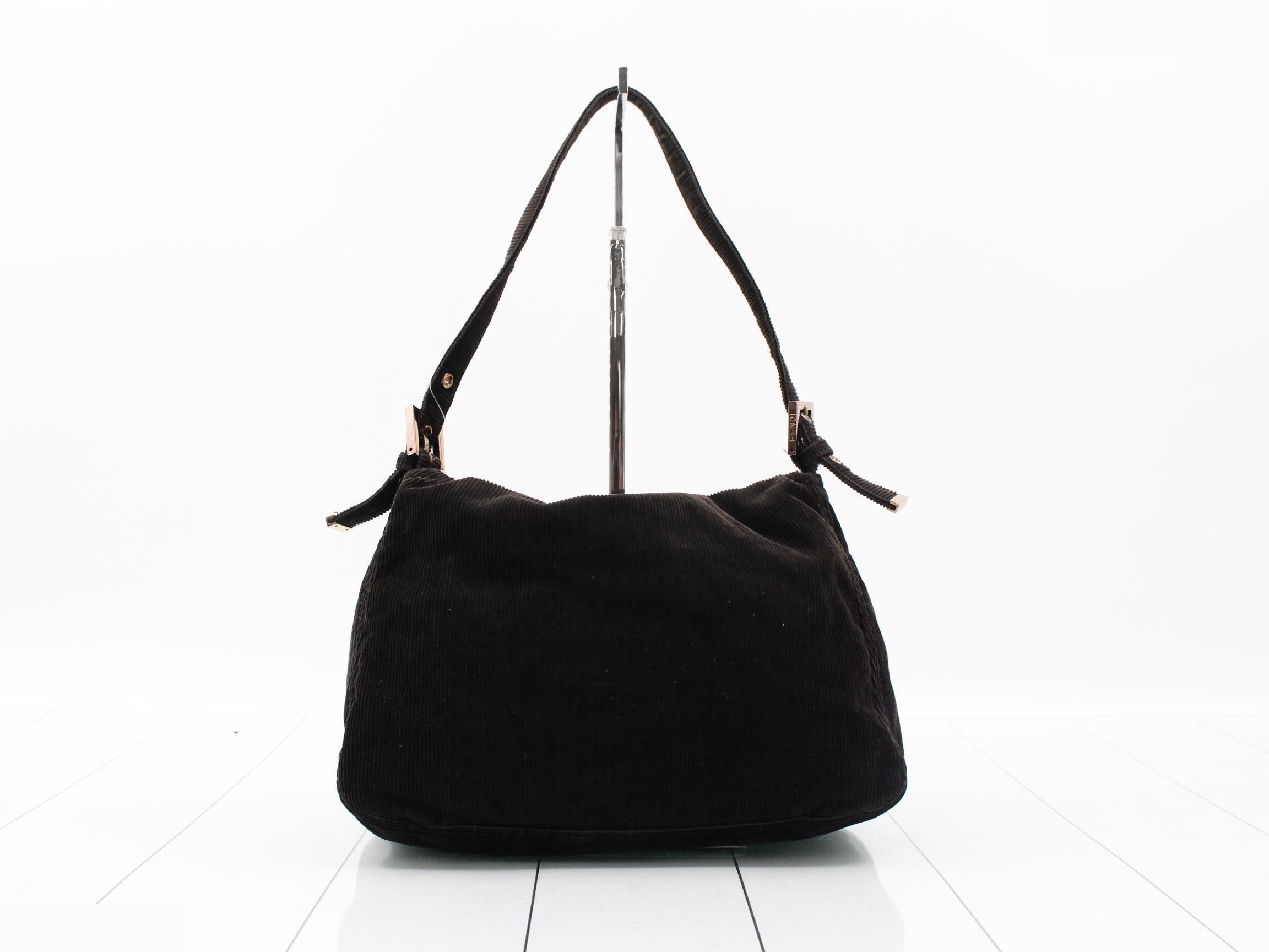 Baguette Shoulder Bag, Corduroy, Dark Brown — view 2