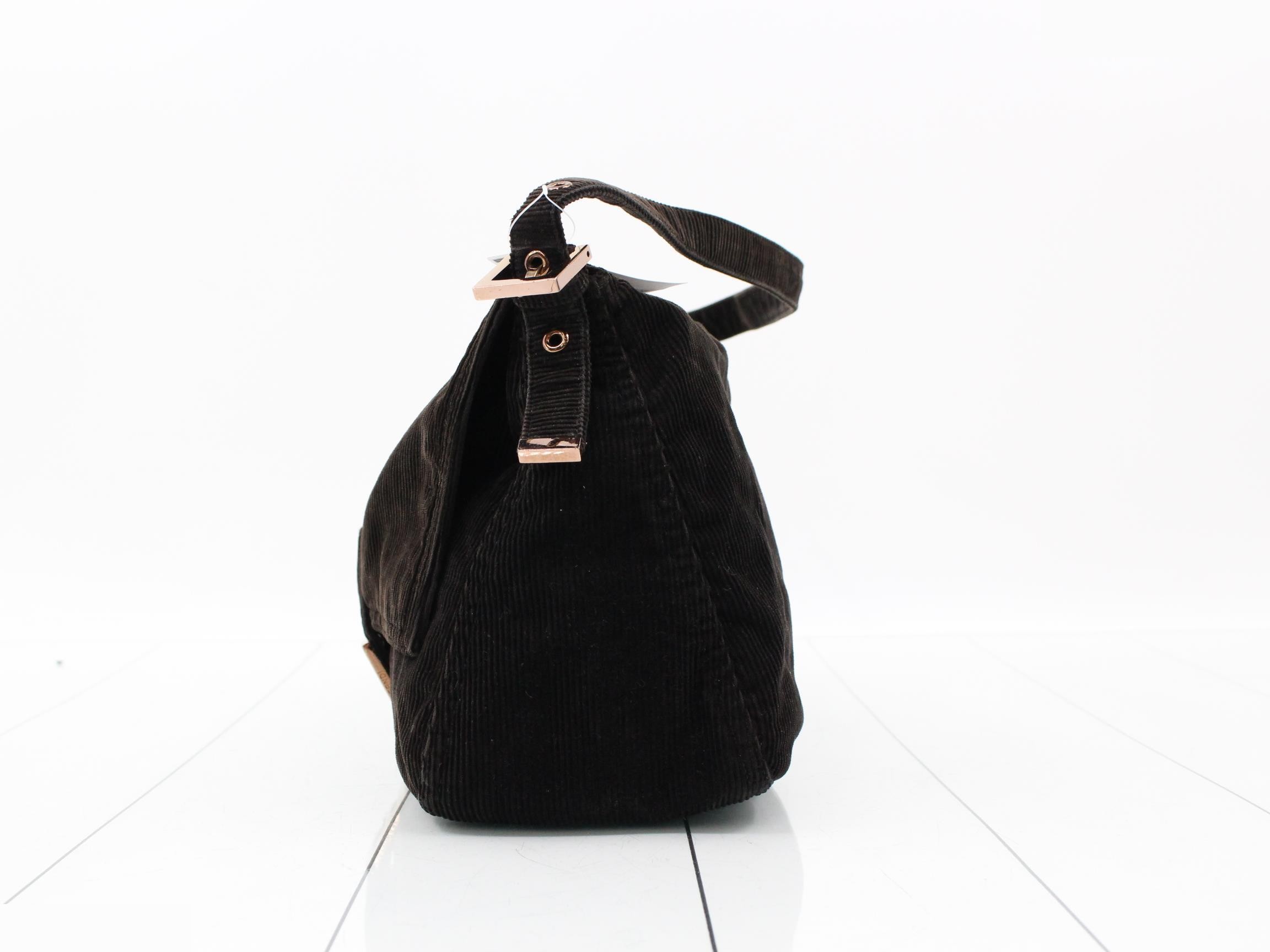 Baguette Shoulder Bag, Corduroy, Dark Brown — view 3