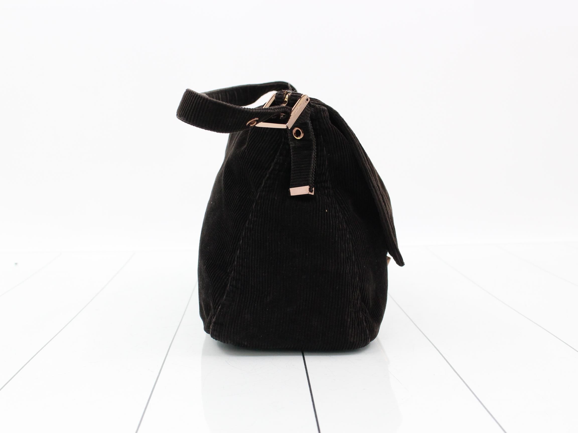 Baguette Shoulder Bag, Corduroy, Dark Brown — view 4