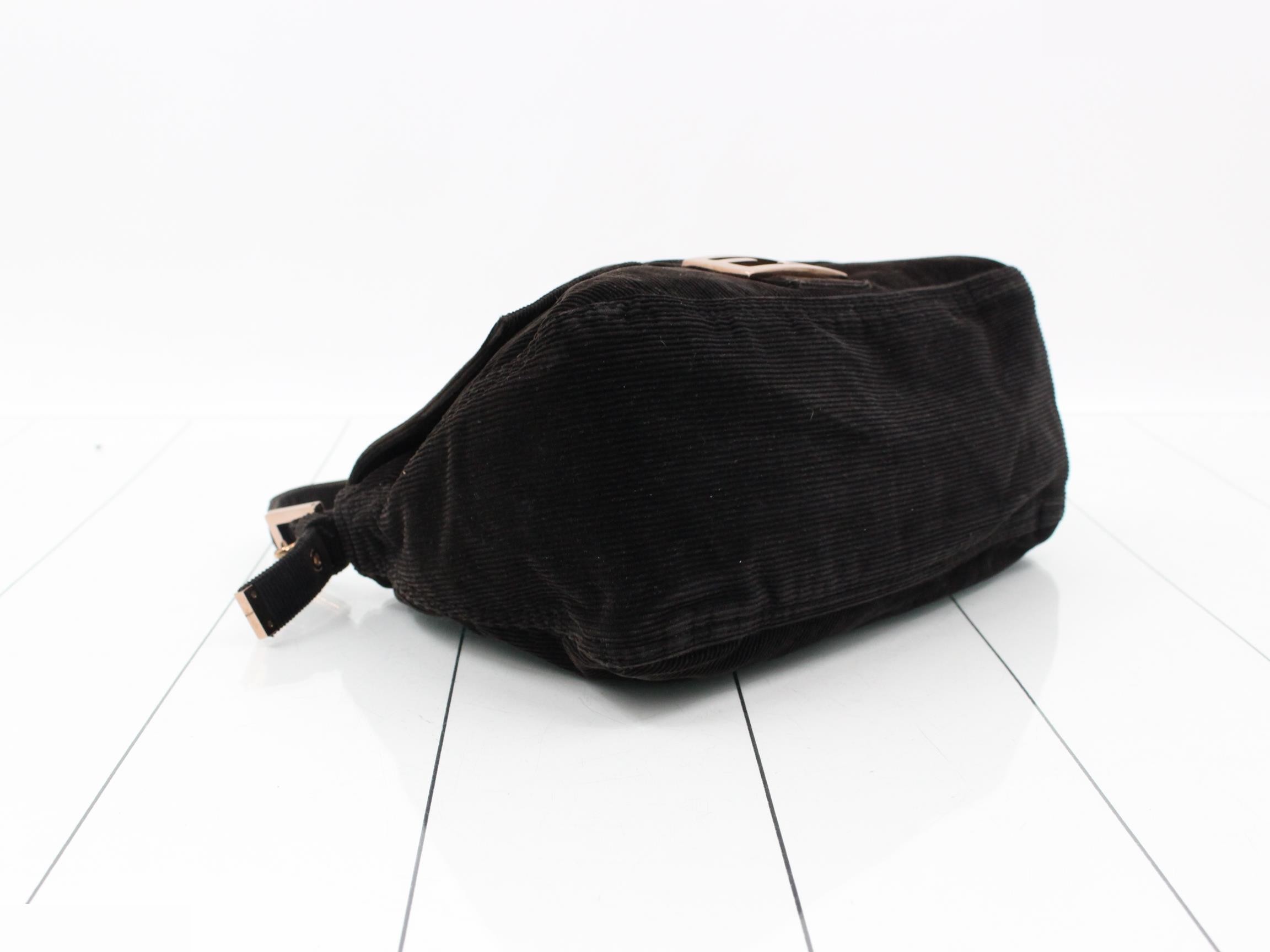 Baguette Shoulder Bag, Corduroy, Dark Brown — view 5