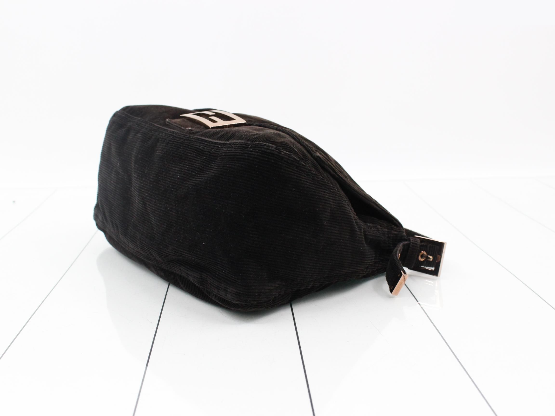 Baguette Shoulder Bag, Corduroy, Dark Brown — view 6