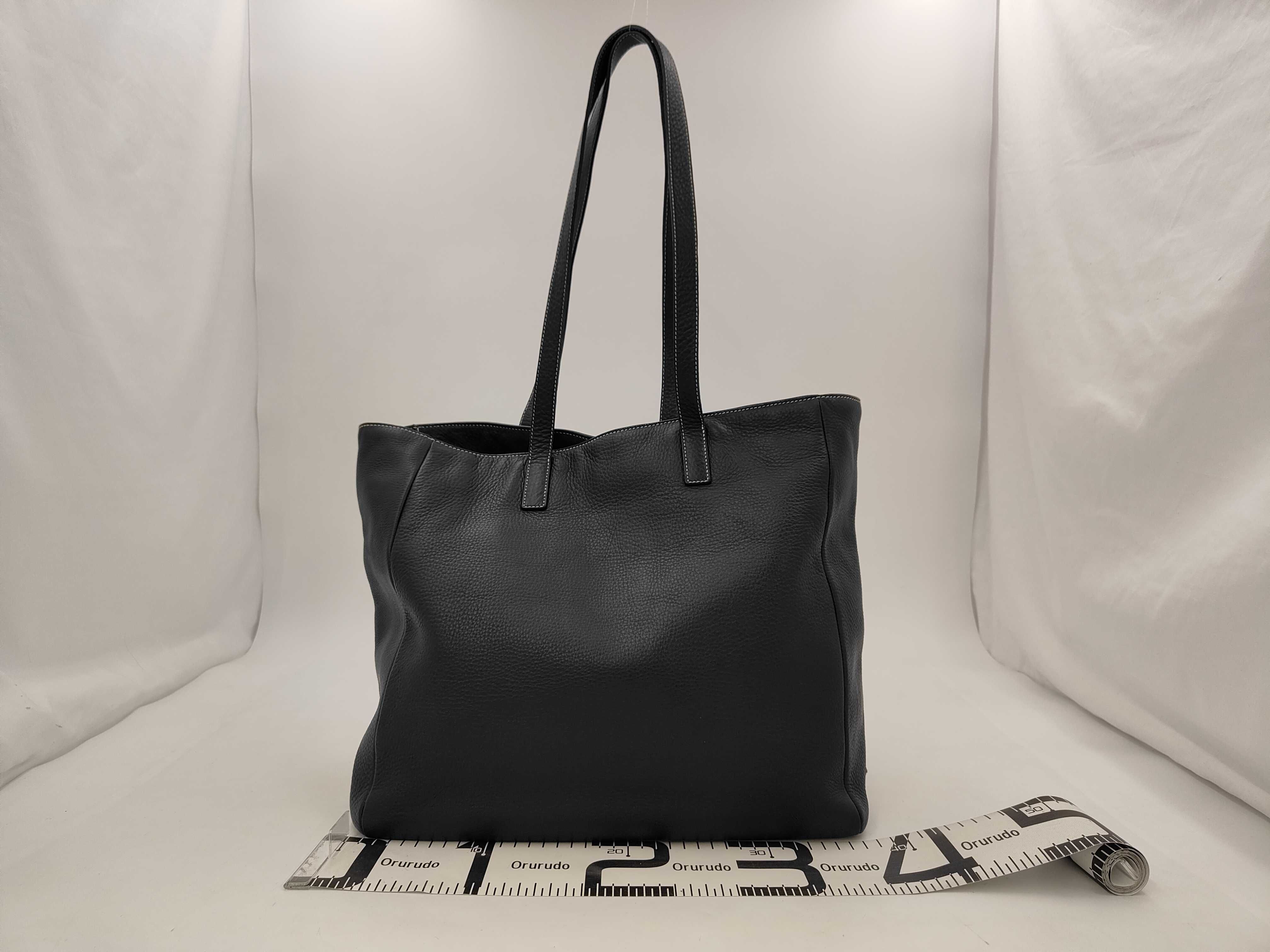 Vitello Daino Tote Bag Navy — view 2