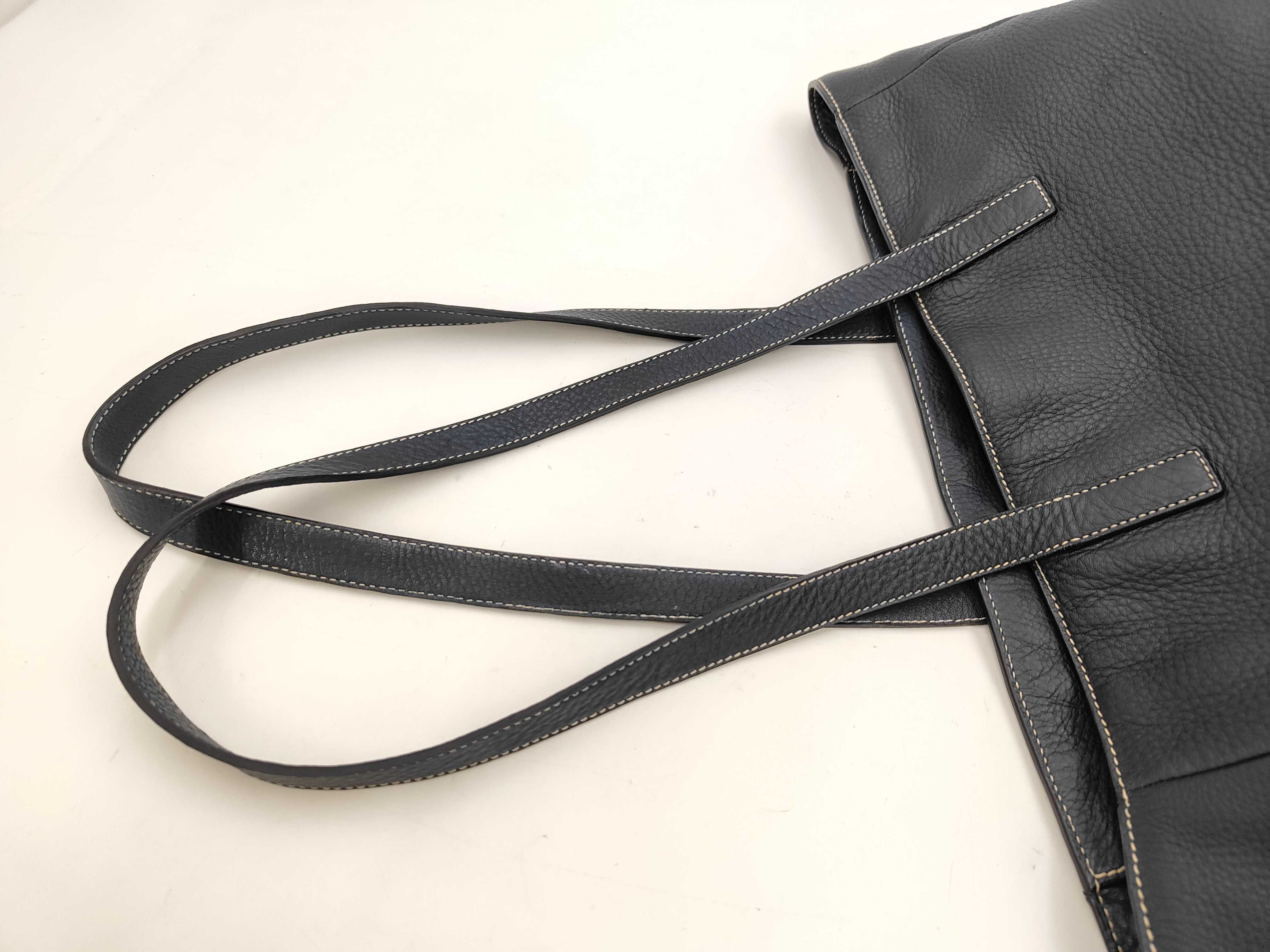 Vitello Daino Tote Bag Navy — view 5