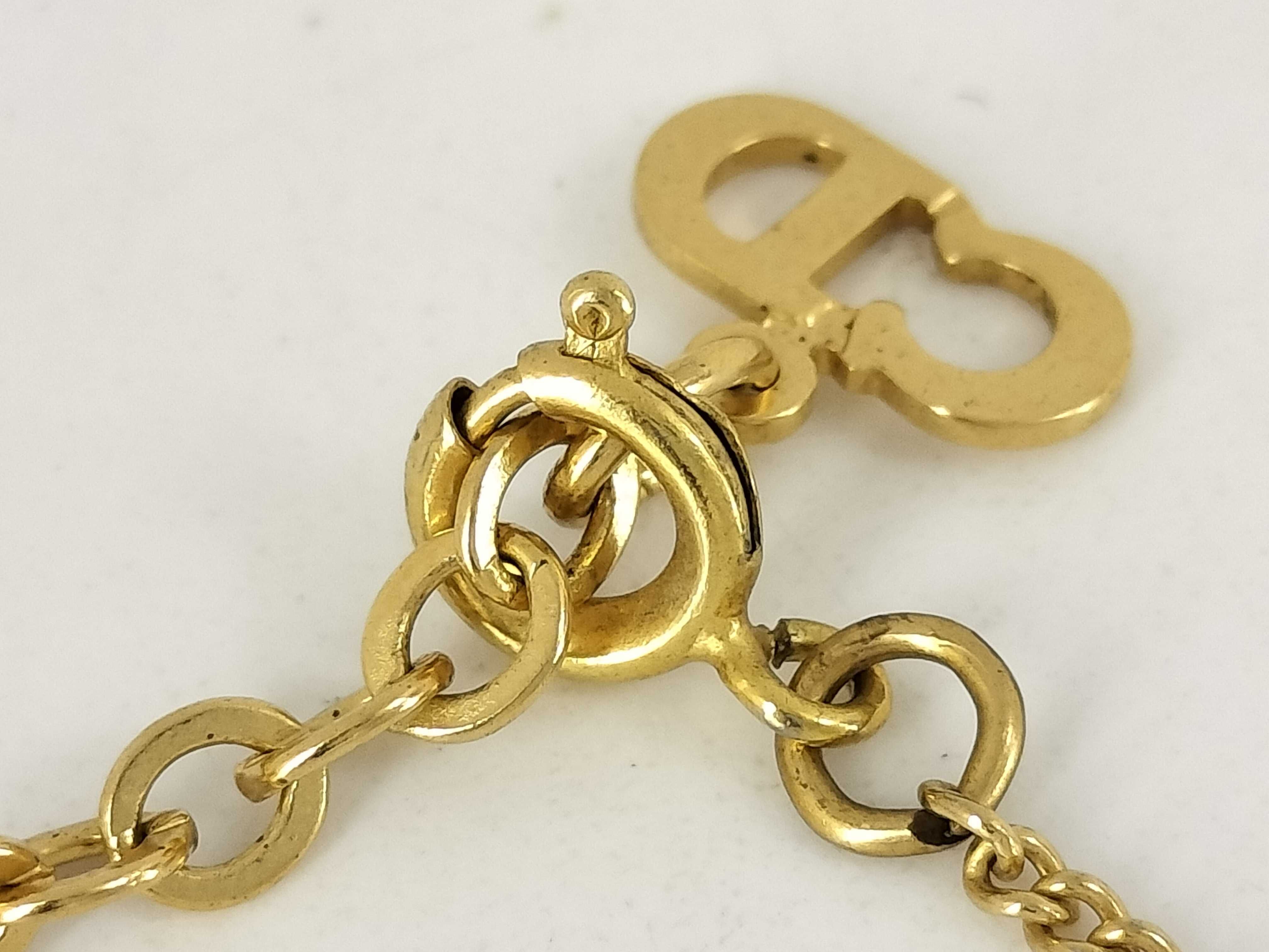 CD Logo Oval Gold Necklace — view 4