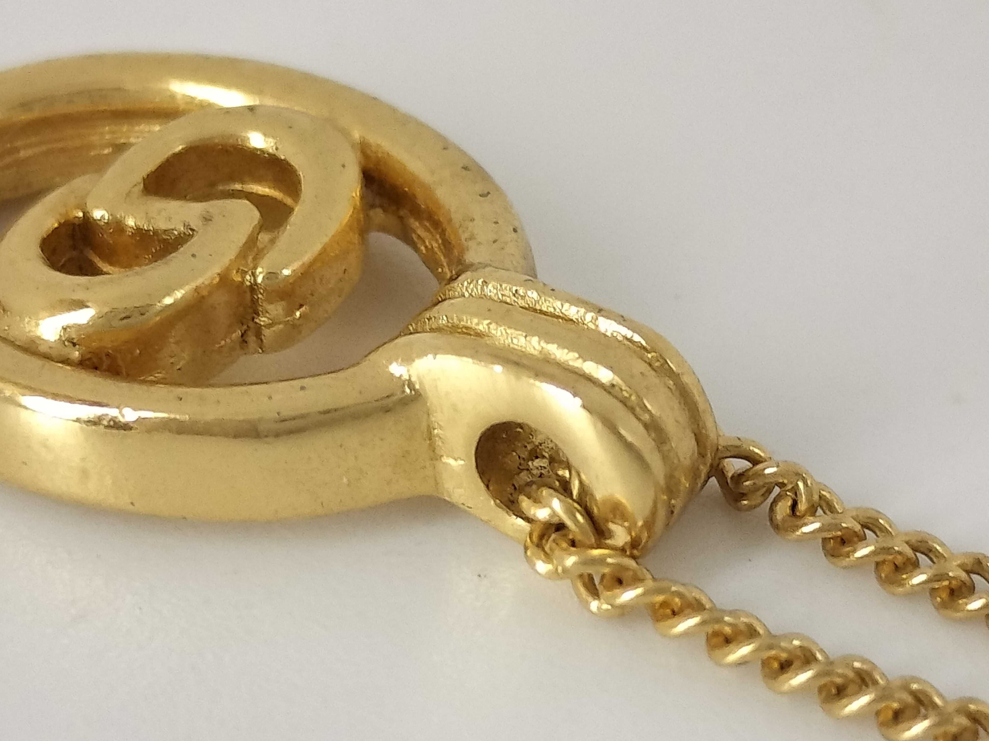 CD Logo Oval Gold Necklace — view 8