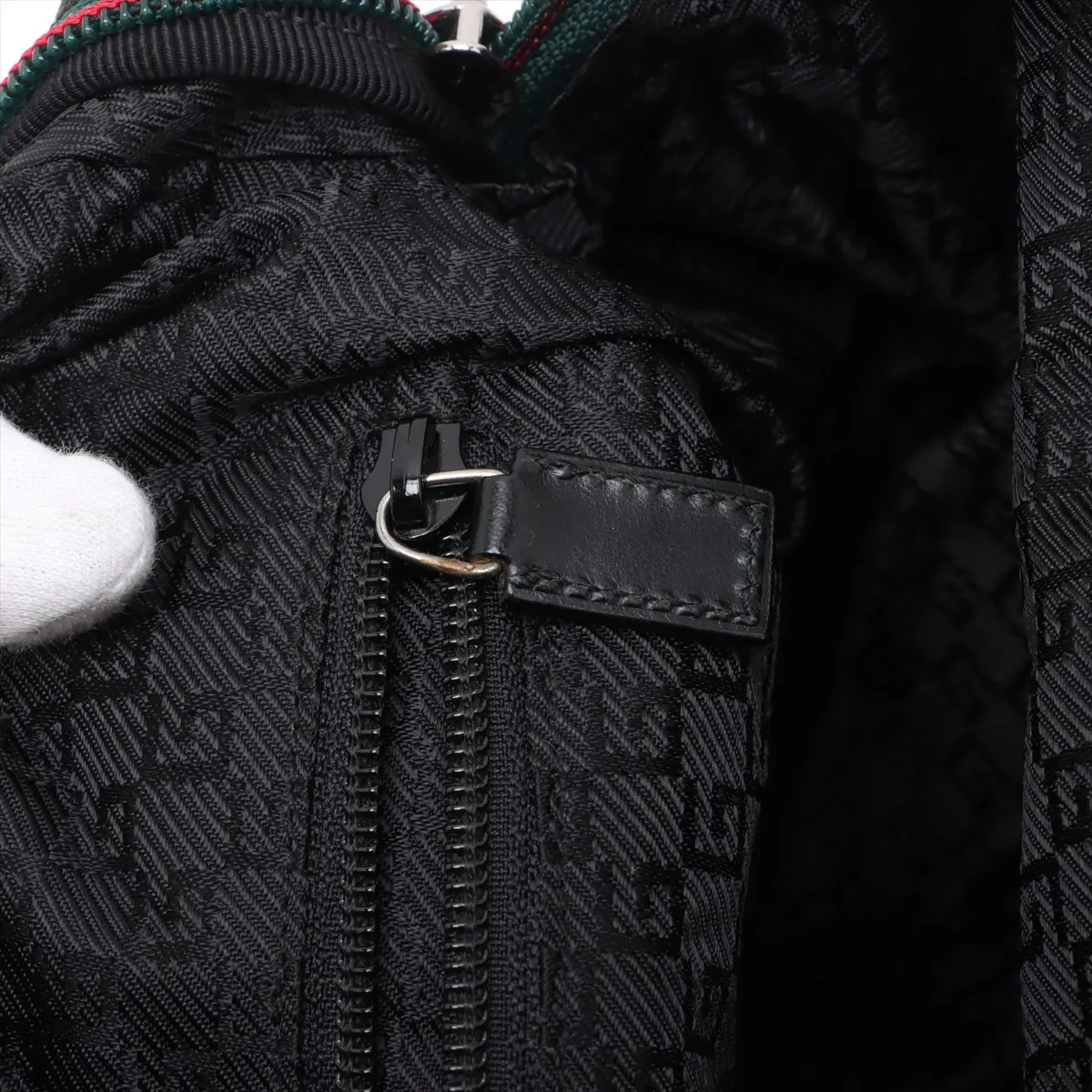 Sherry line nylon x leather backpack/rucksack black 122349 — view 12