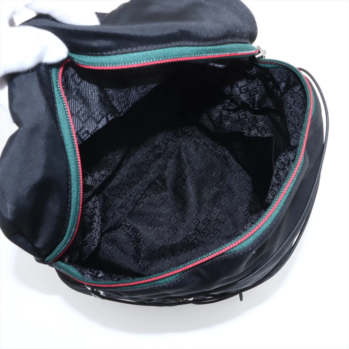 Sherry line nylon x leather backpack/rucksack black 122349 — view 7