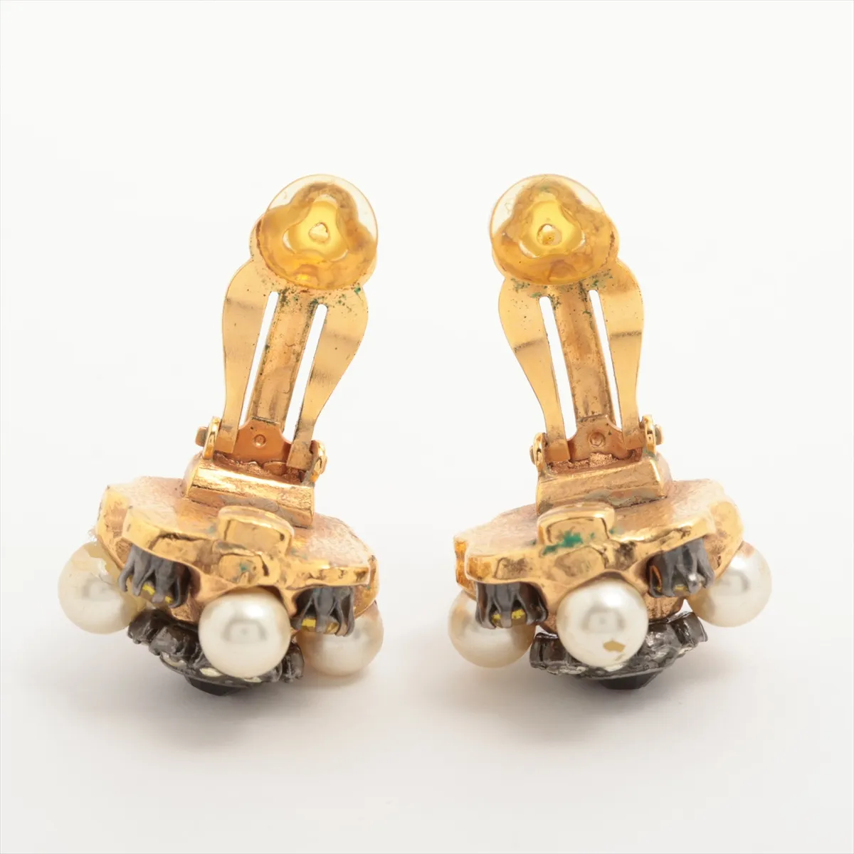 Cocomark 05A Earrings (for both ears) GP x Rhinestone x Fake Pearl Gold — view 4
