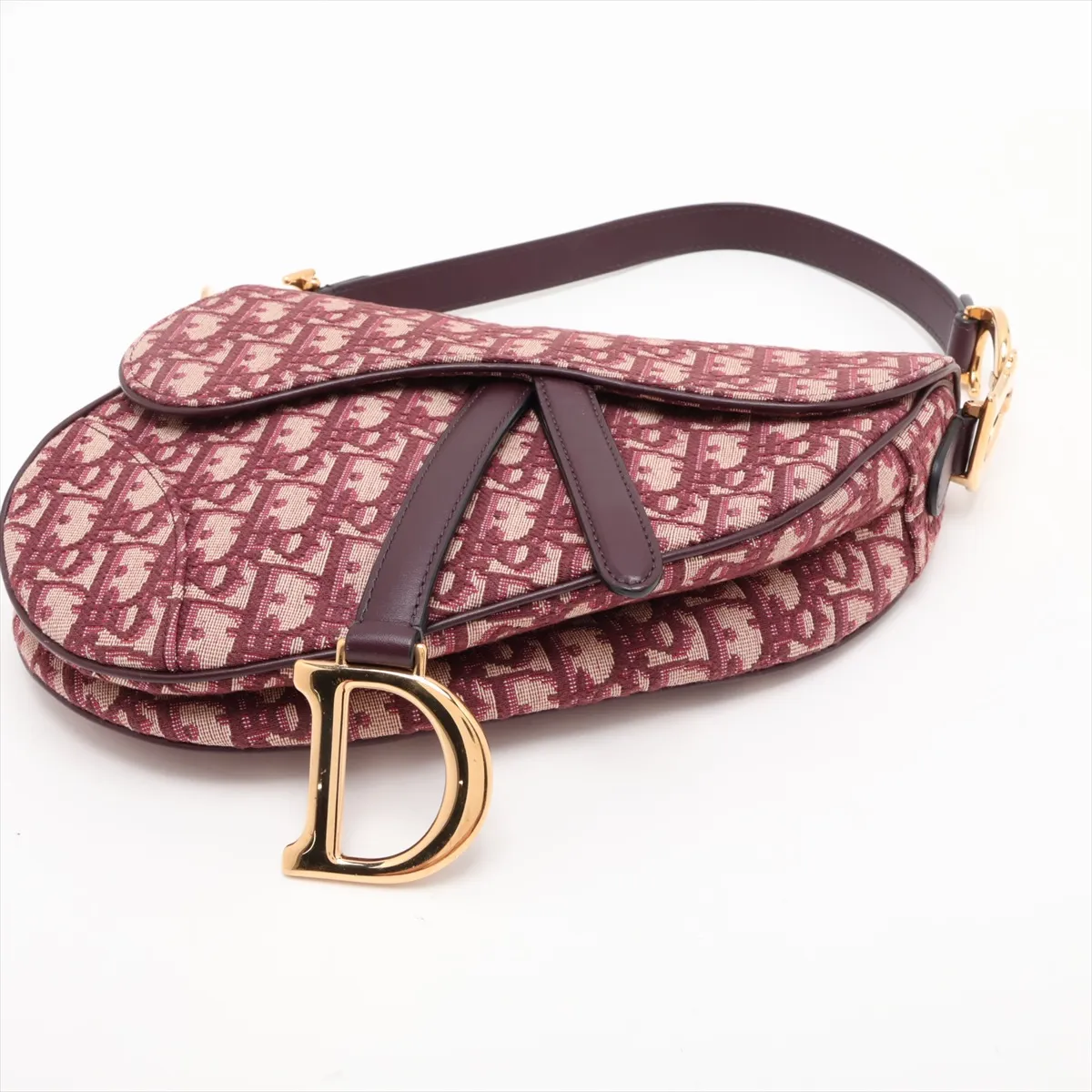 Trotter Saddle Bag Canvas x Leather 2-Way Shoulder Bag Red — view 3