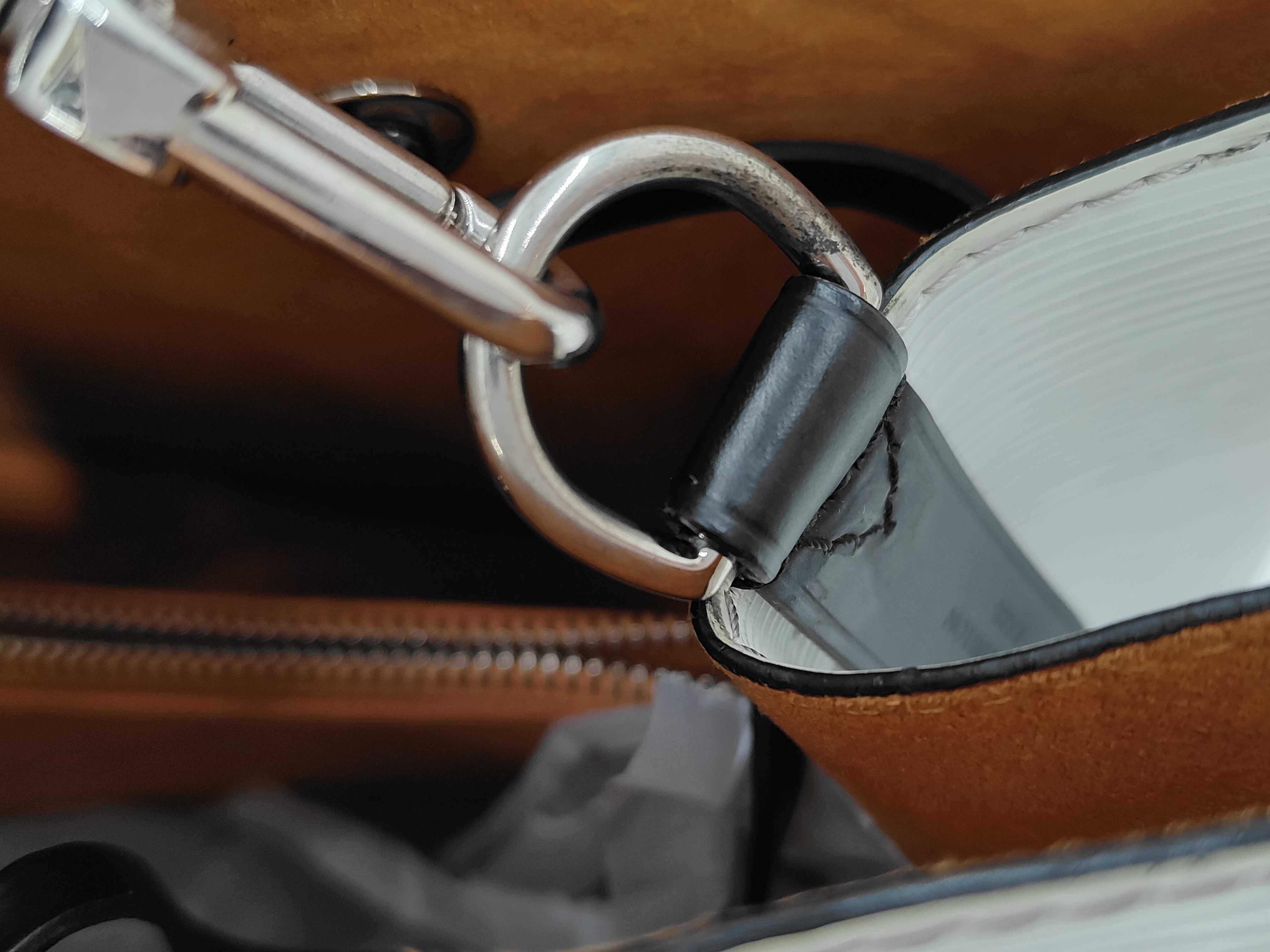 Epi Leather NeoNoe BB Handbag (Red x White) — view 7