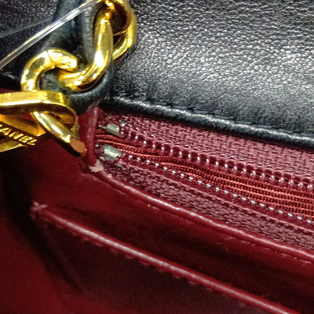Matelassé Lambskin Single Flap Single Chain Bag, Black with Gold Hardware — view 13