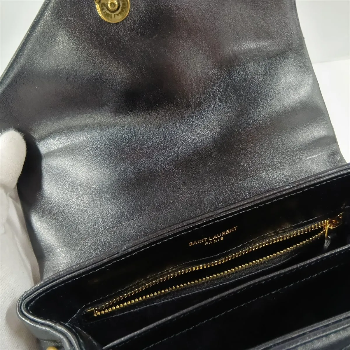 Loulou Leather Shoulder Bag, Black, 630951 — view 11