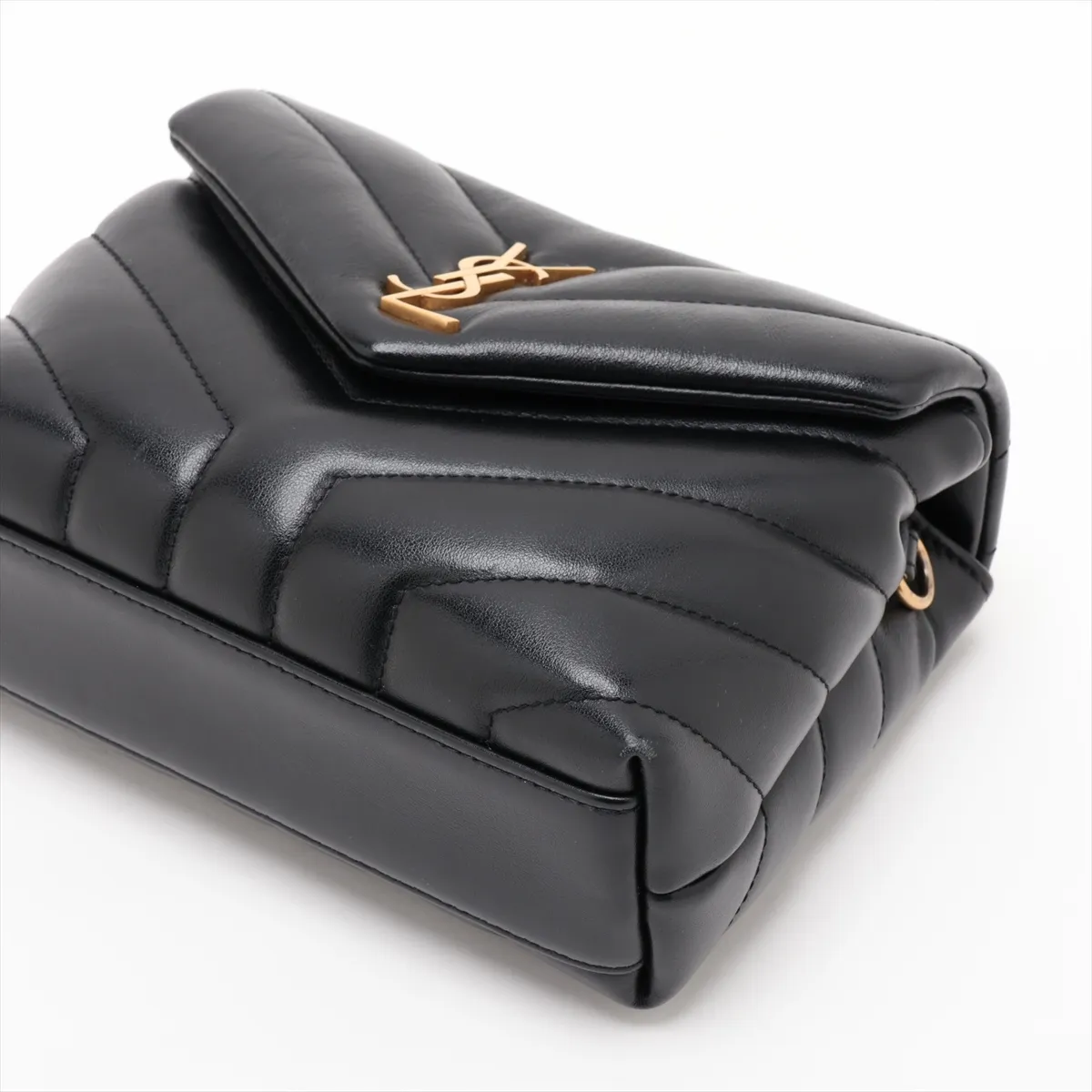Loulou Leather Shoulder Bag, Black, 630951 — view 3