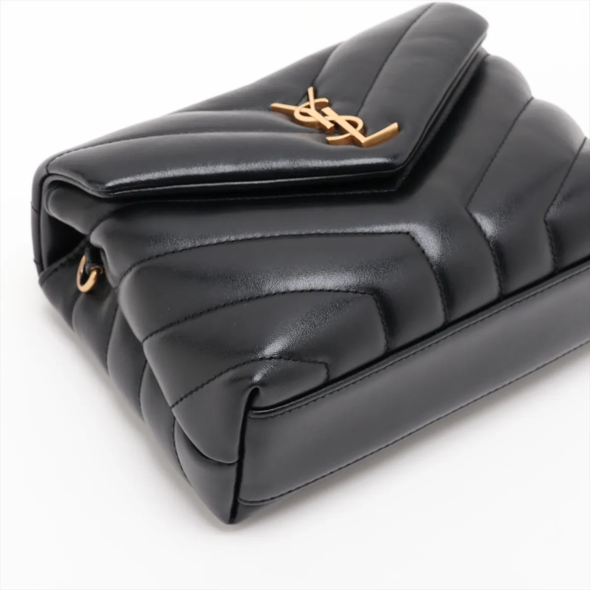 Loulou Leather Shoulder Bag, Black, 630951 — view 4