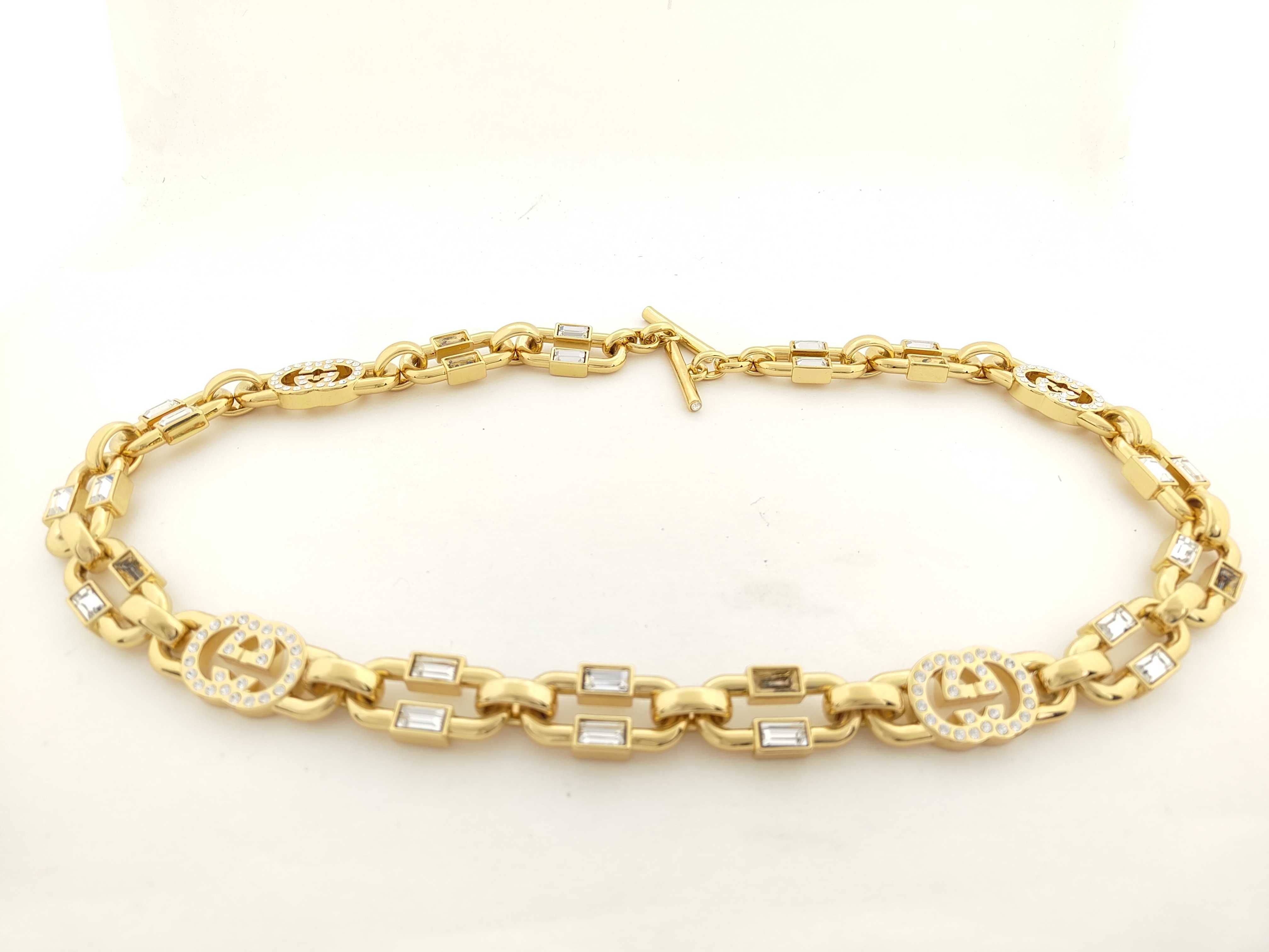 Interlocking G Rhinestone Chain Belt