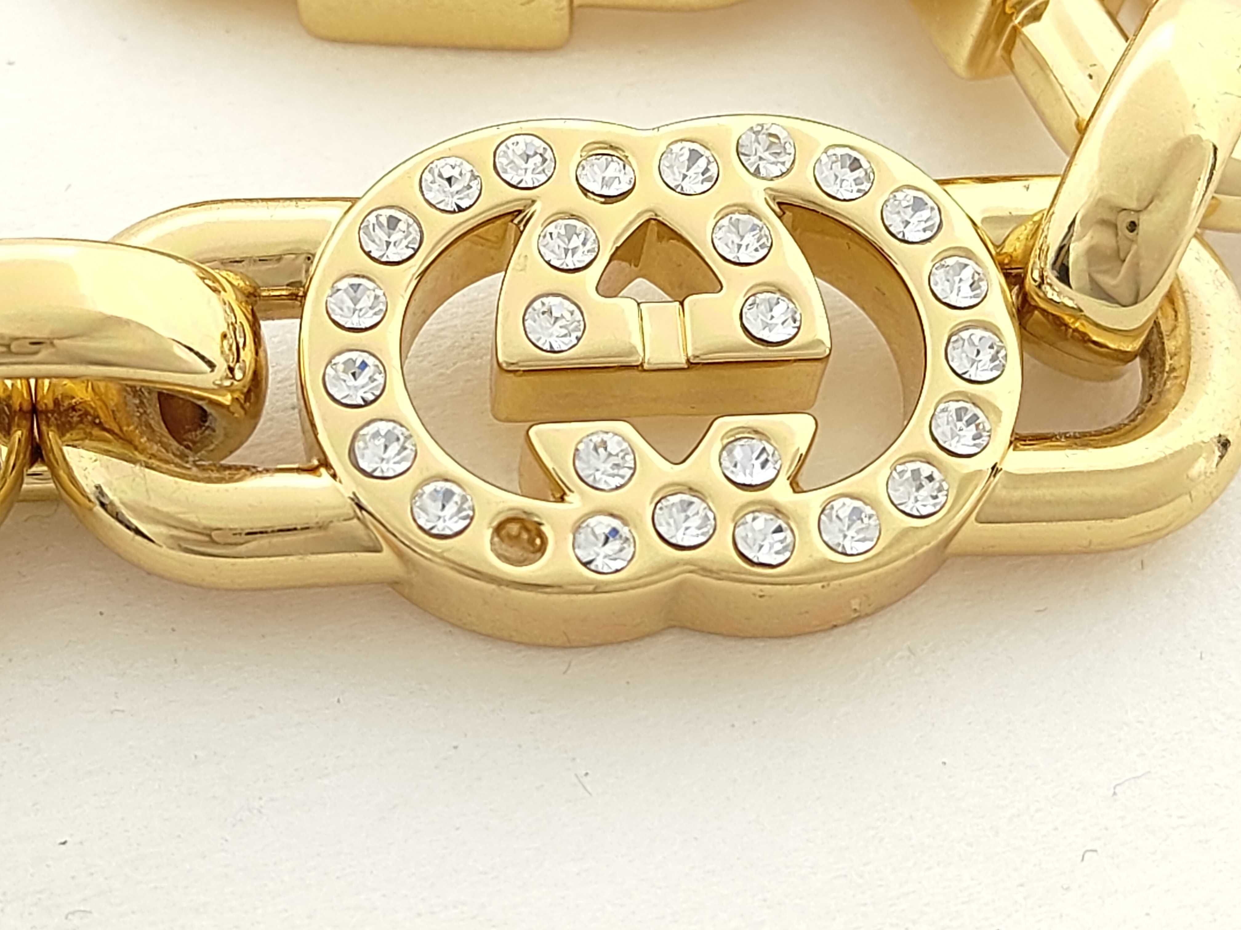 Interlocking G Rhinestone Chain Belt — view 2
